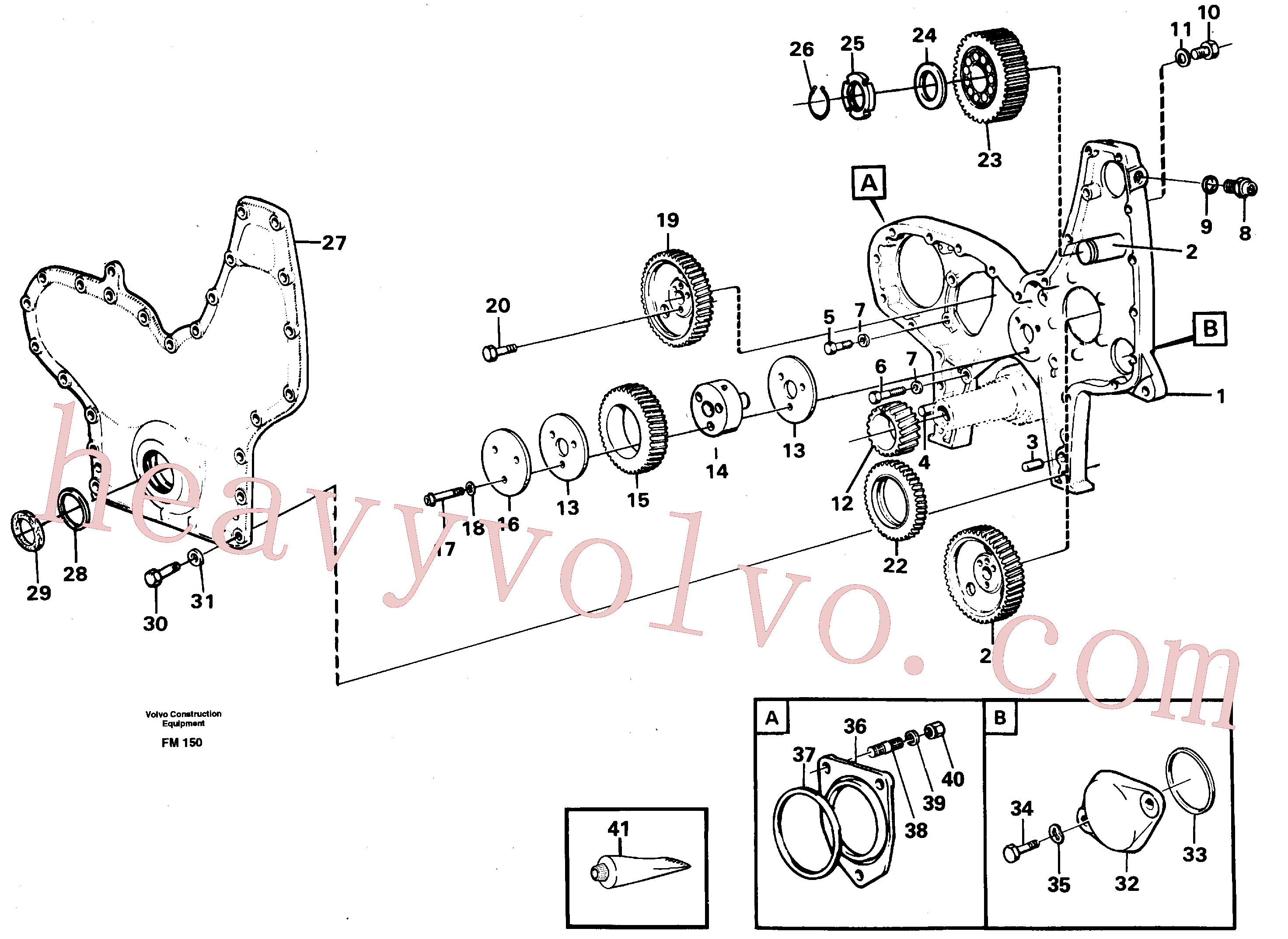 VOE960633 for Volvo Timing gear casing and gears(FM150 assembly)