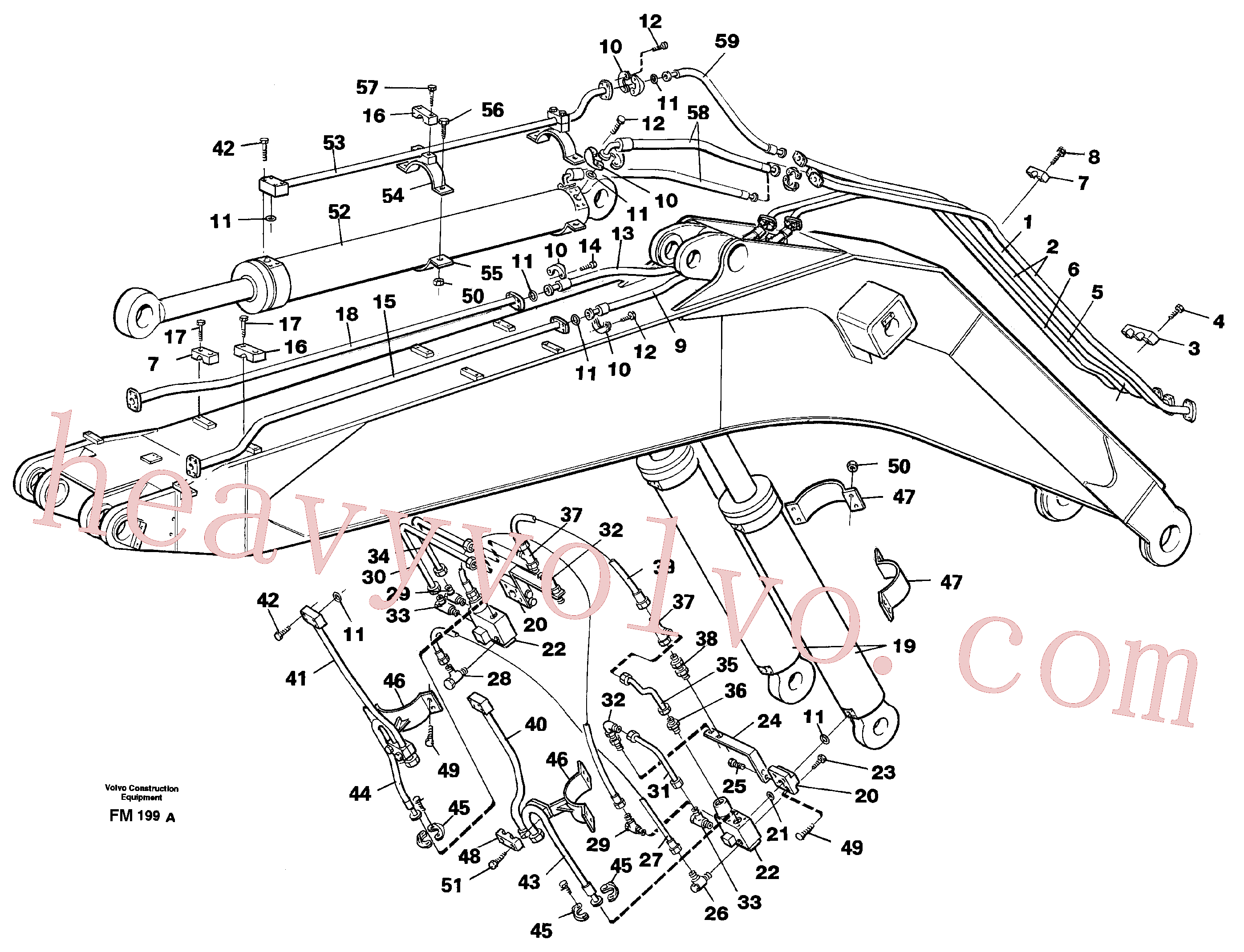 VOE14055031 for Volvo Hydraulic system, boom, 7,6m(FM199A assembly)