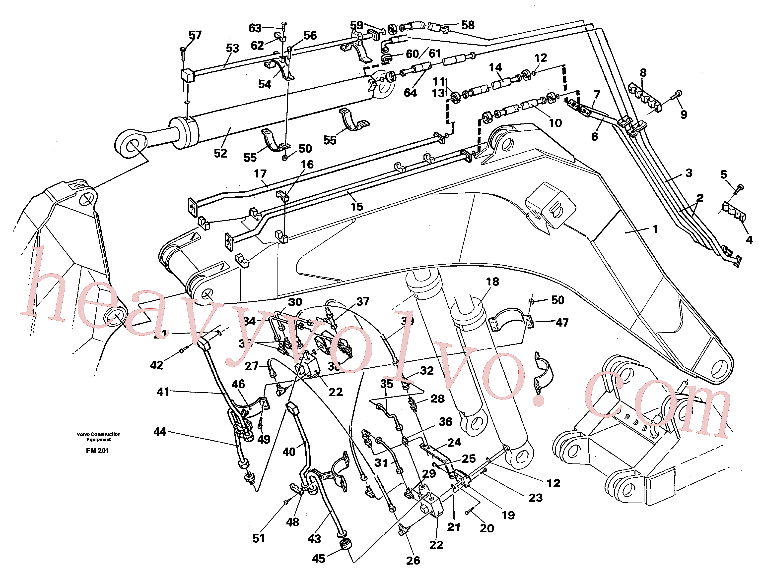 VOE14054960 for Volvo Hydraulic system, boom, mass excavation 6,6m(FM201 assembly)