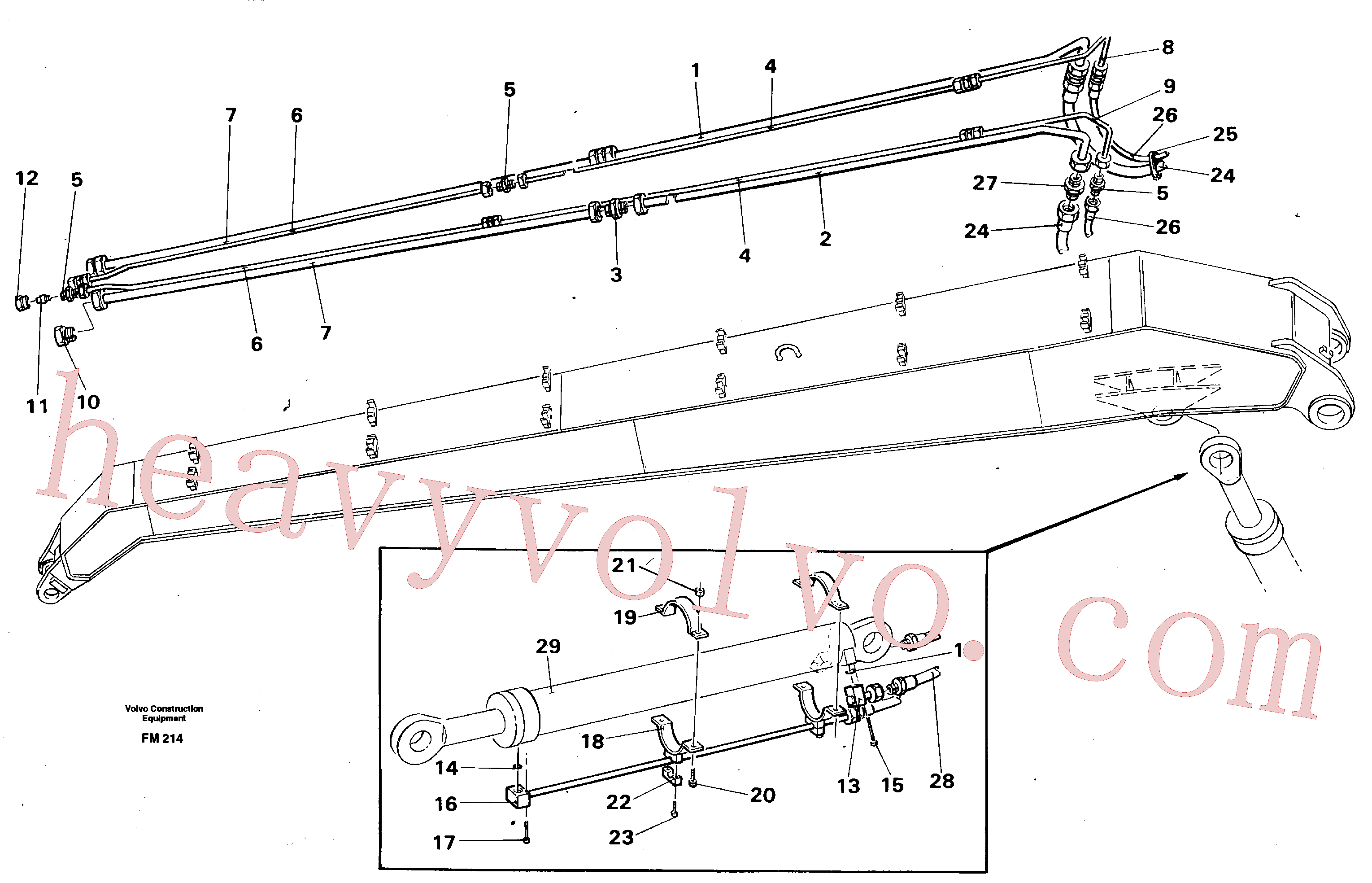 VOE14055031 for Volvo Hydraulic system, dipper arm, handling equipment(FM214 assembly)