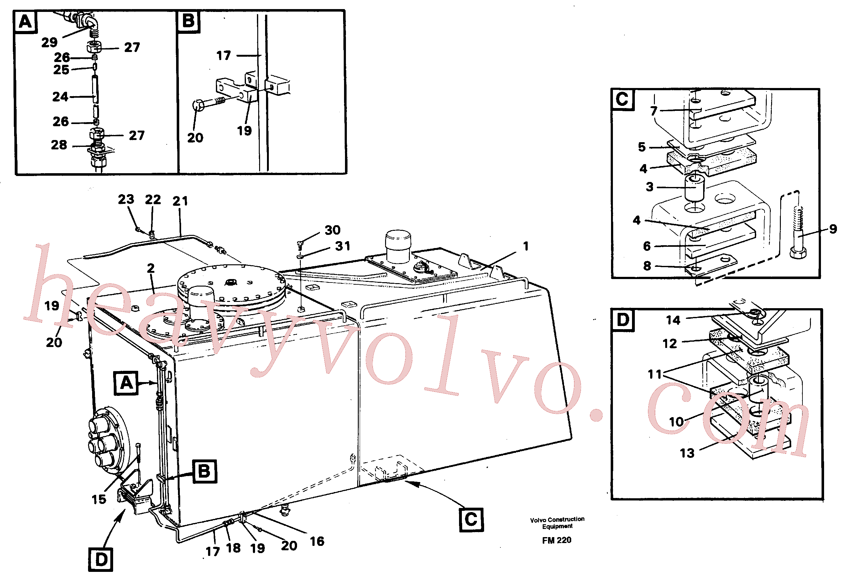 VOE14234131 for Volvo Fuel tank with fitting parts(FM220 assembly)