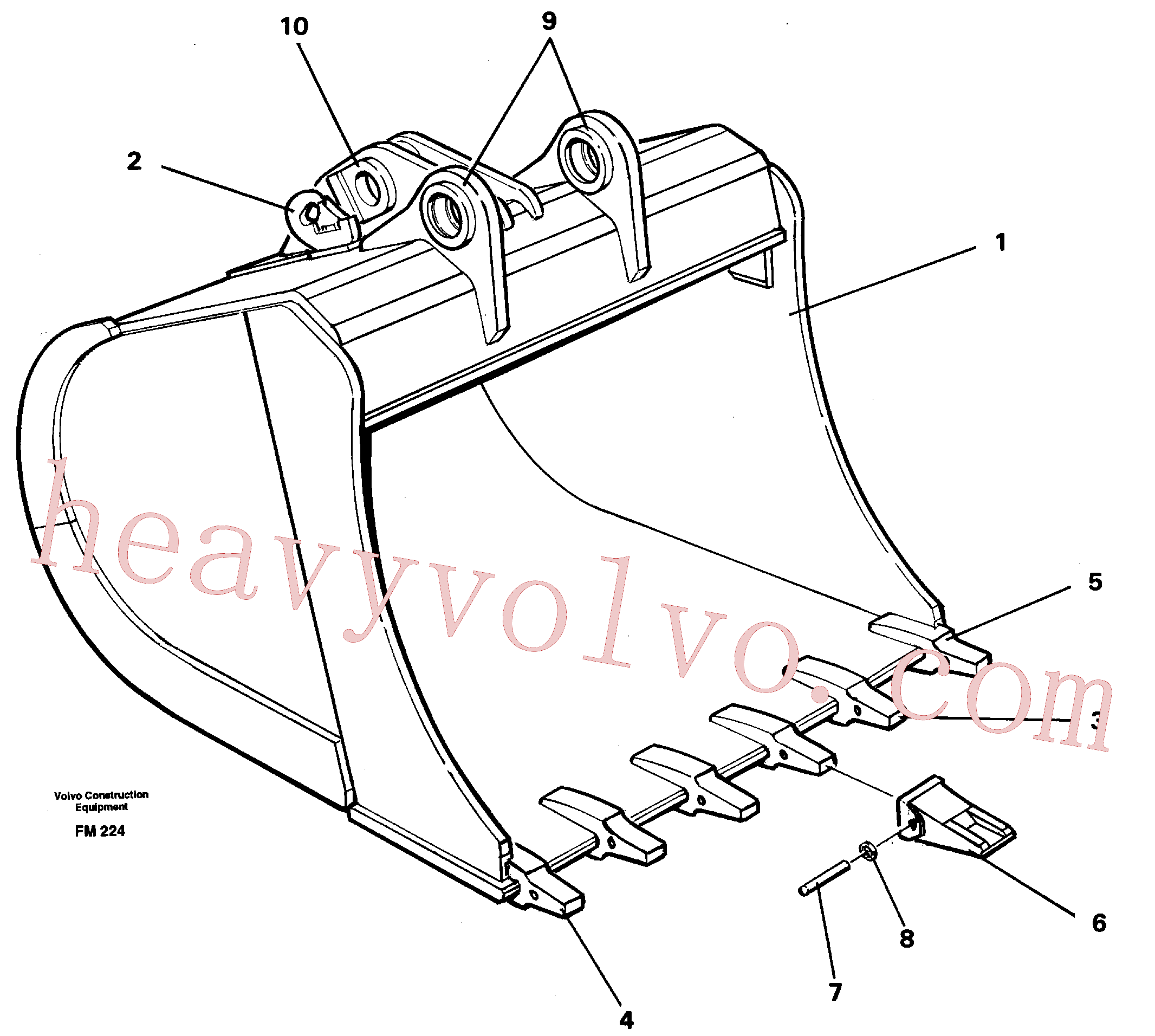 VOE14282871 for Volvo Backhoe bucket, Me(FM224 assembly)