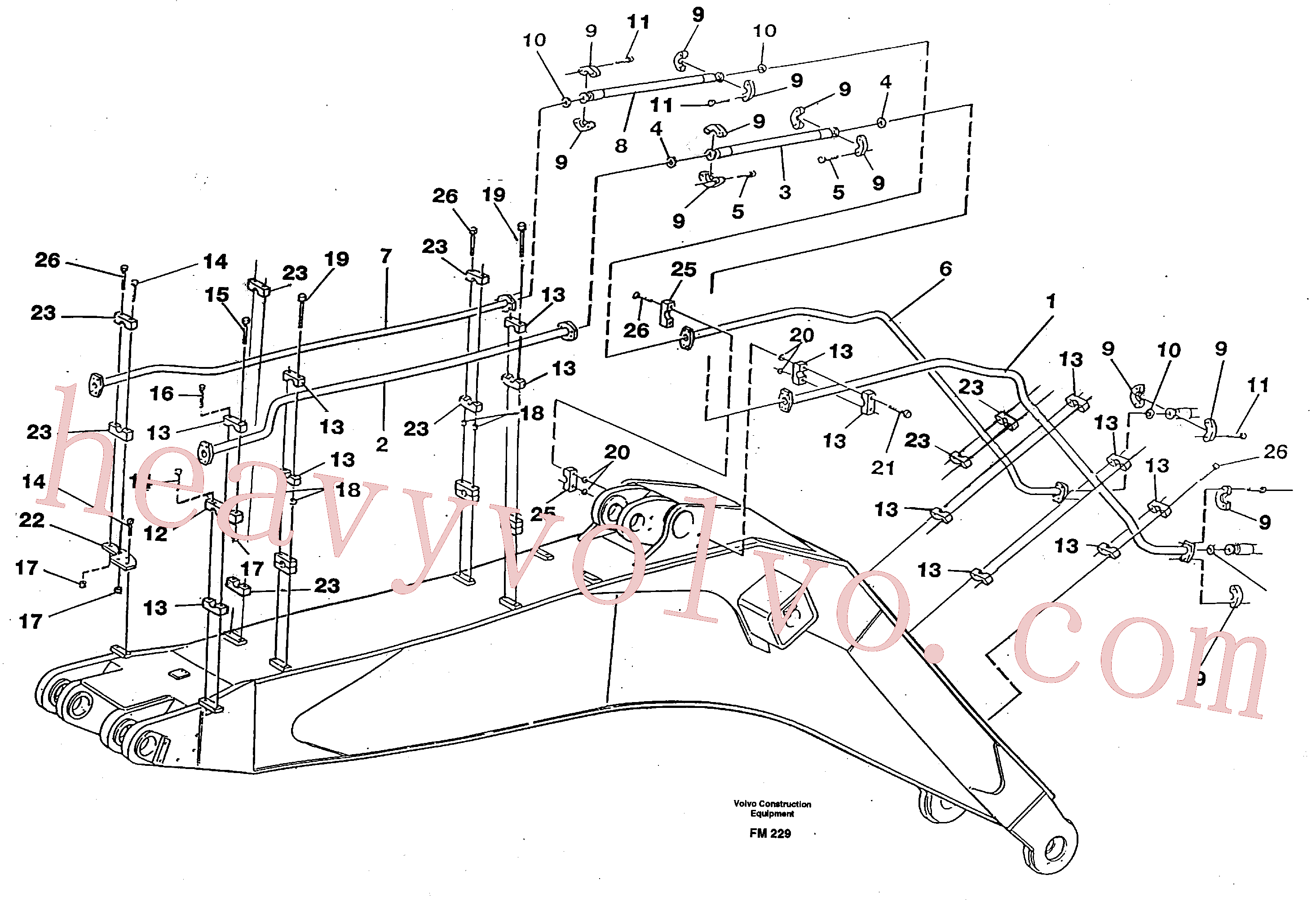 VOE14260950 for Volvo Hammer hydraulics on boom, 7.6 M(FM229 assembly)