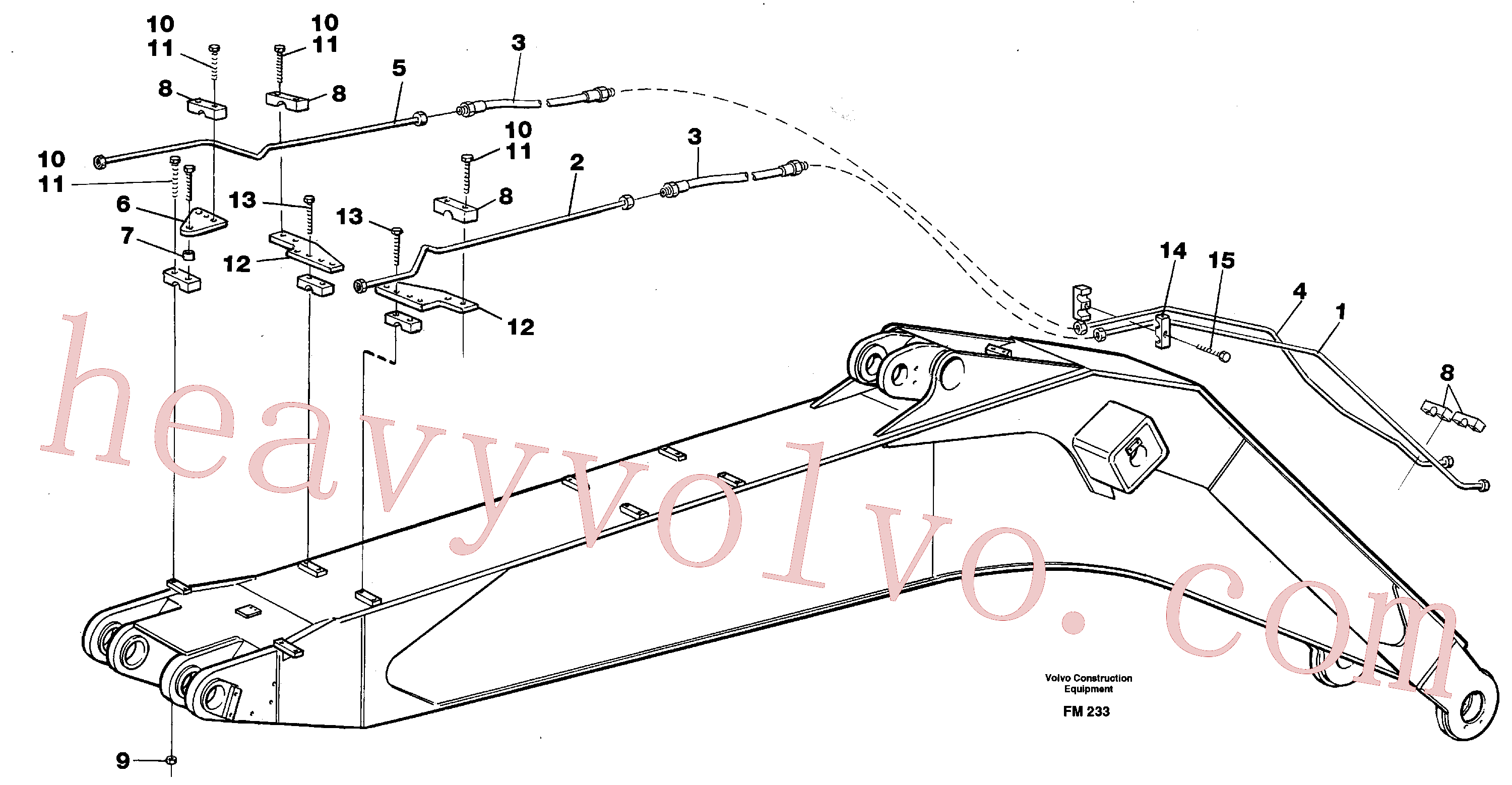 VOE14264714 for Volvo Slope bucket and grapple hydraulics on boom, 7.6 M(FM233 assembly)