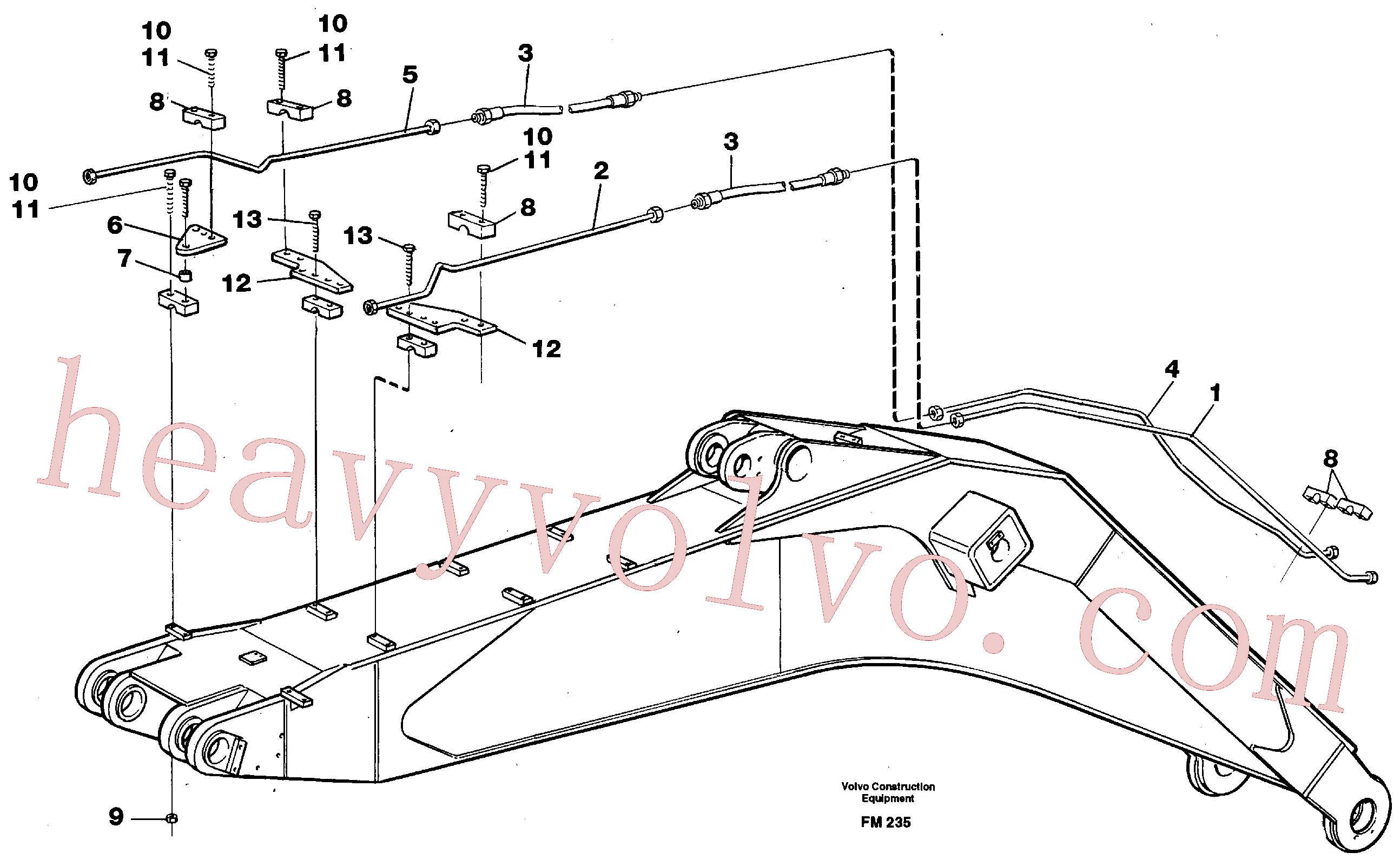 VOE14264714 for Volvo Slope bucket and grapple hydraulics on boom, 6.6 M(FM235 assembly)