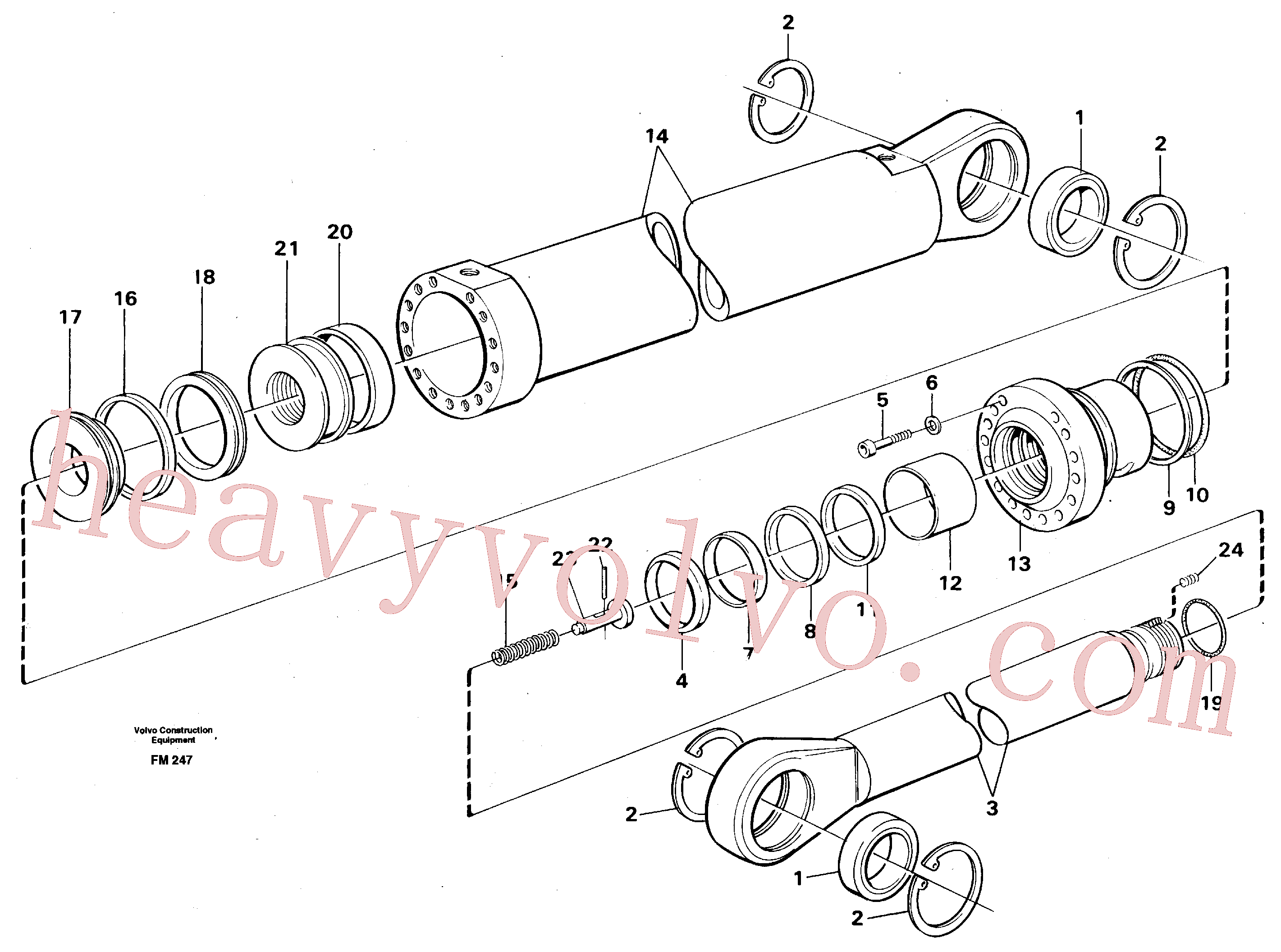 VOE14263493 for Volvo Bucket cylinder,m.e.(FM247 assembly)