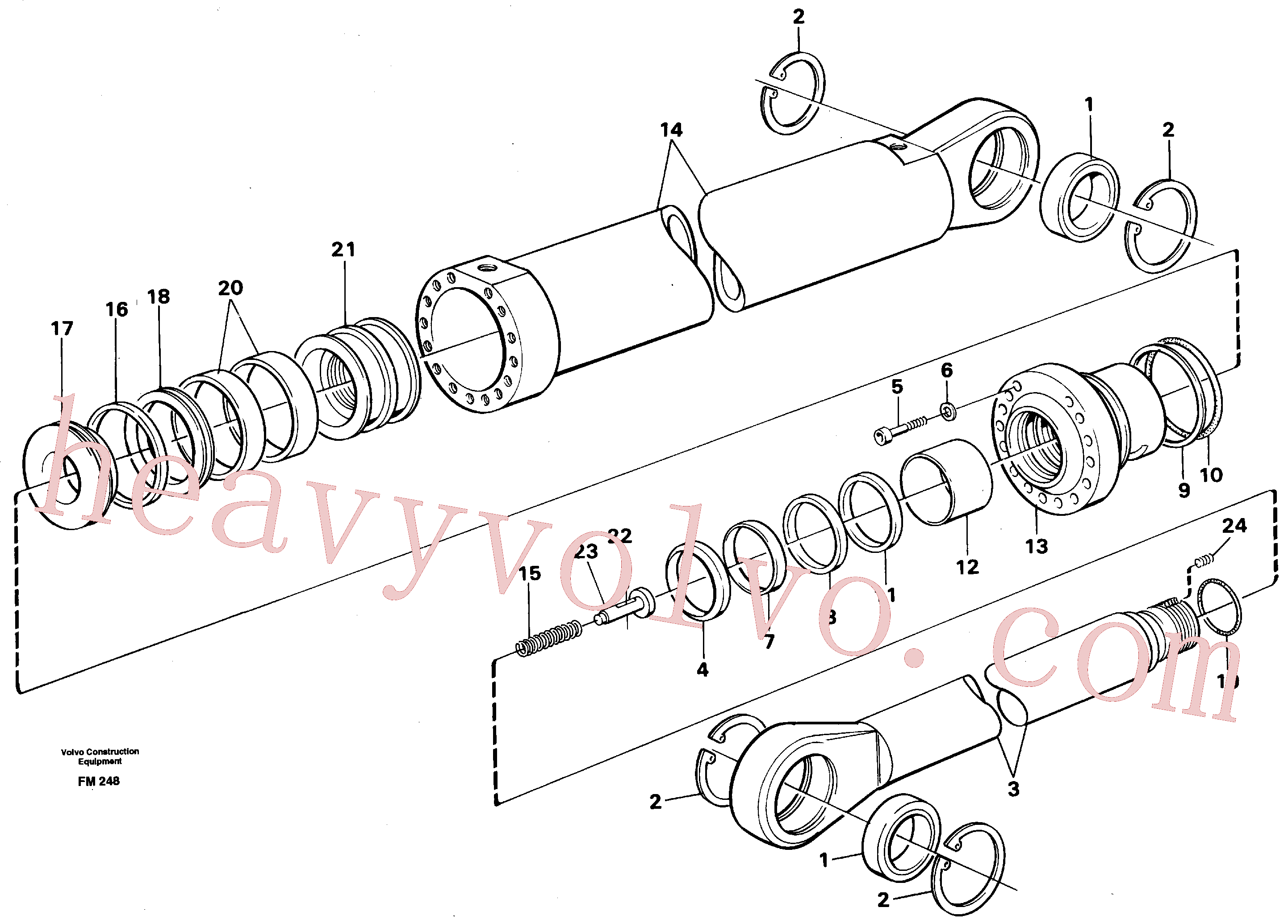 VOE14036343 for Volvo Boom cylinder, handling equipment(FM248 assembly)