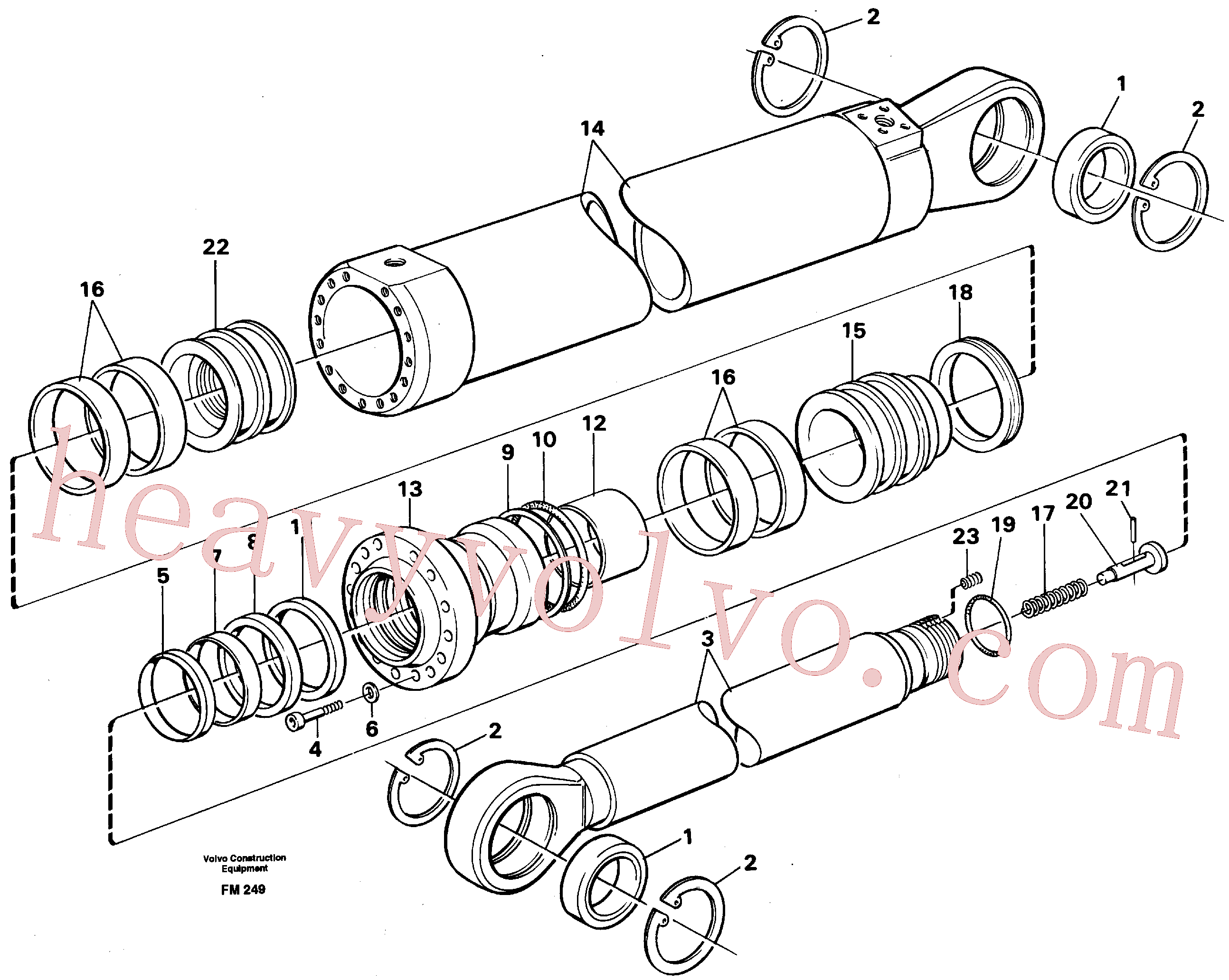 VOE13960237 for Volvo Dipper arm cylinder, material handling equipment(FM249 assembly)