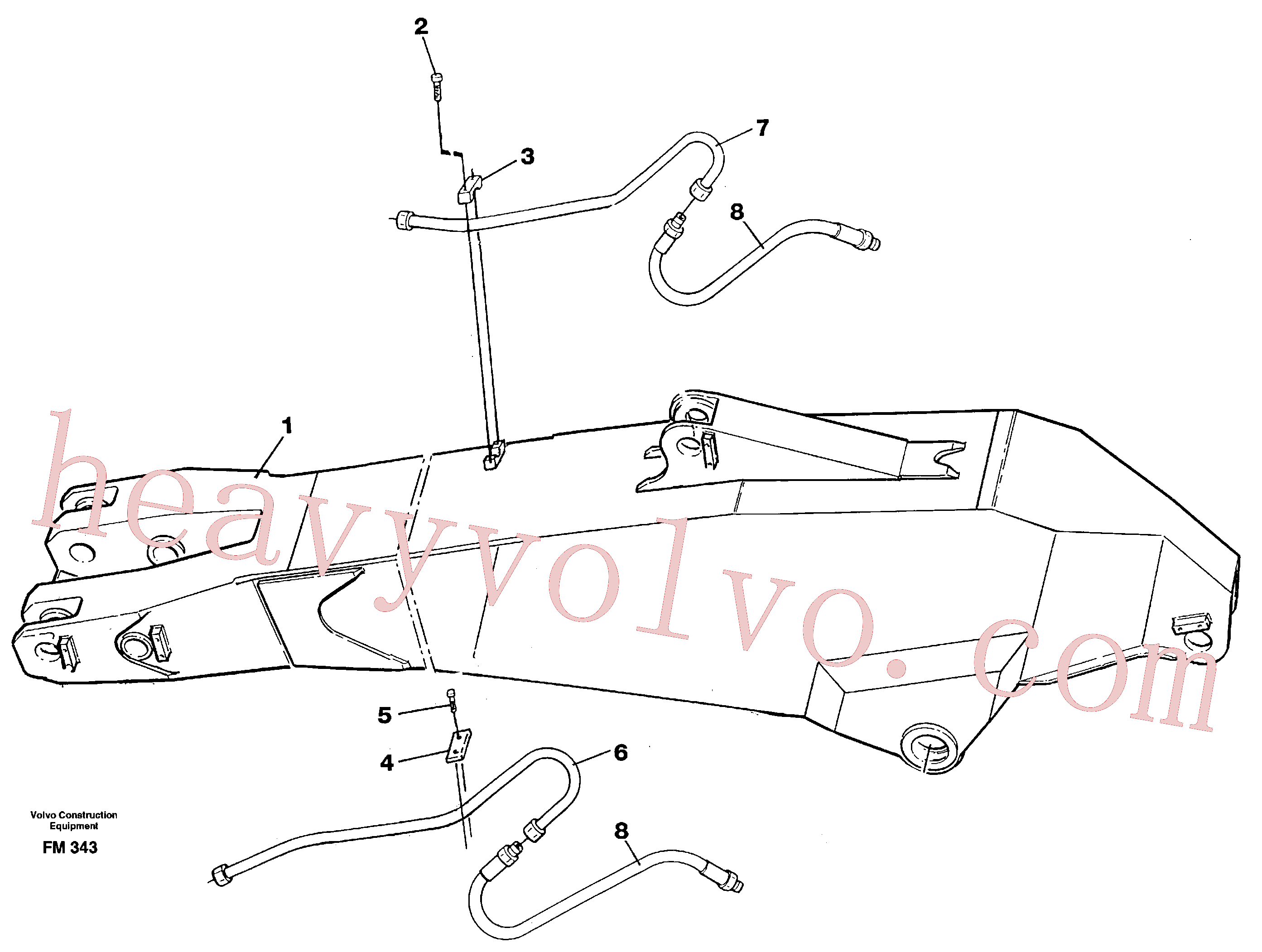 VOE14267894 for Volvo Slope bucket and grapple hydraulics on dipper arm,2.75m/3.25m(FM343 assembly)