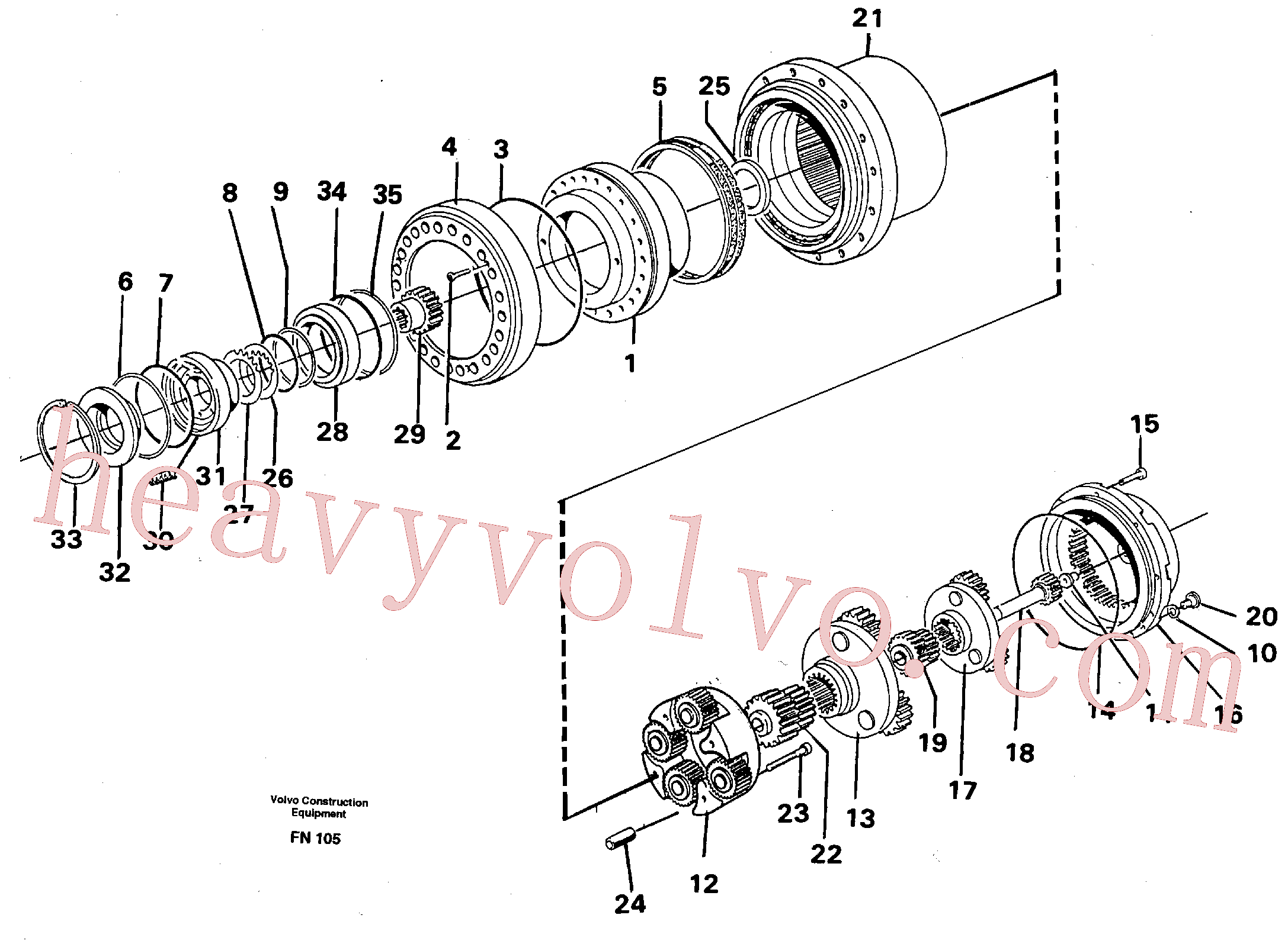 VOE11700175 for Volvo Planetary drive(FN105 assembly)