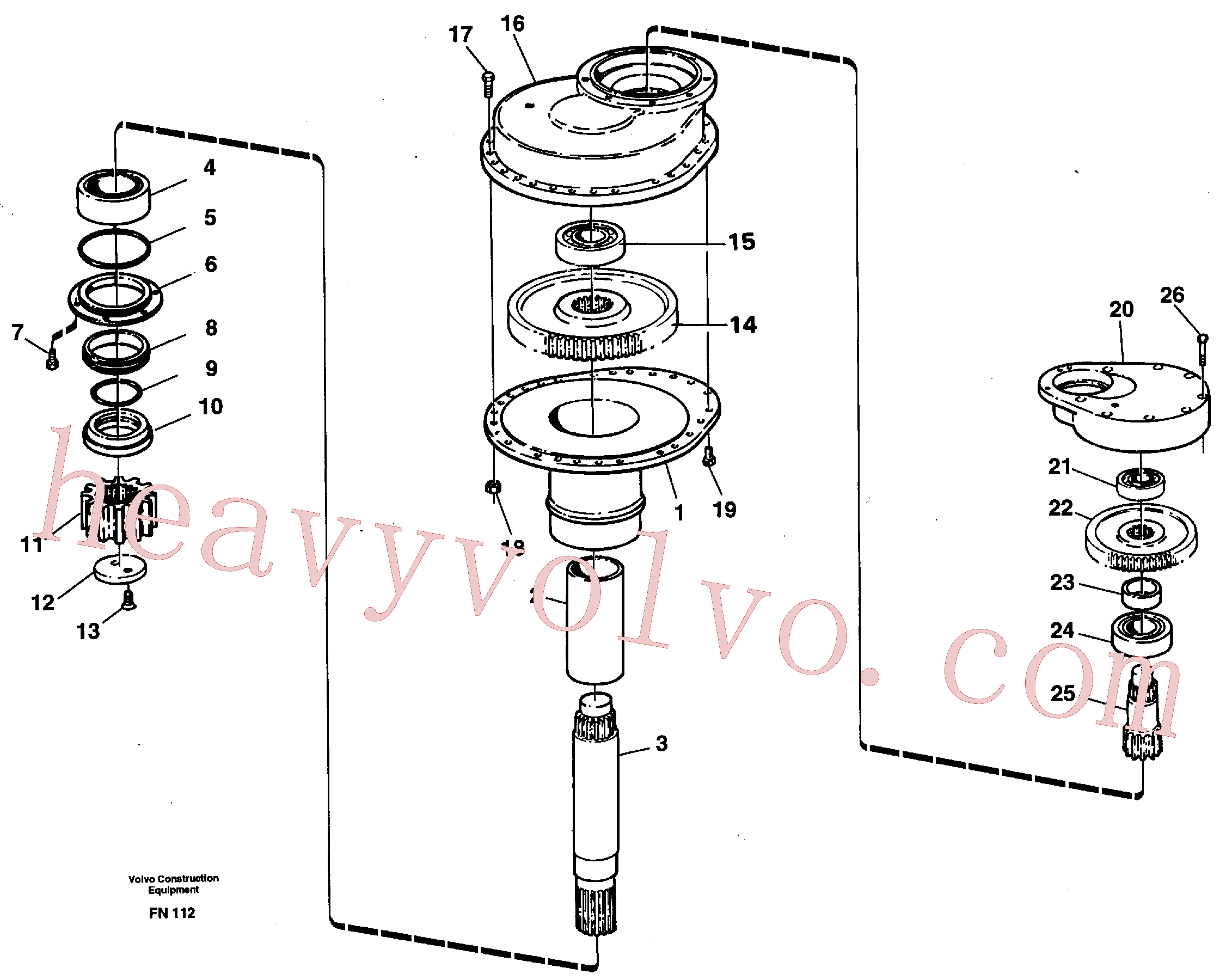 VOE6643762 for Volvo Swing gearbox(FN112 assembly)