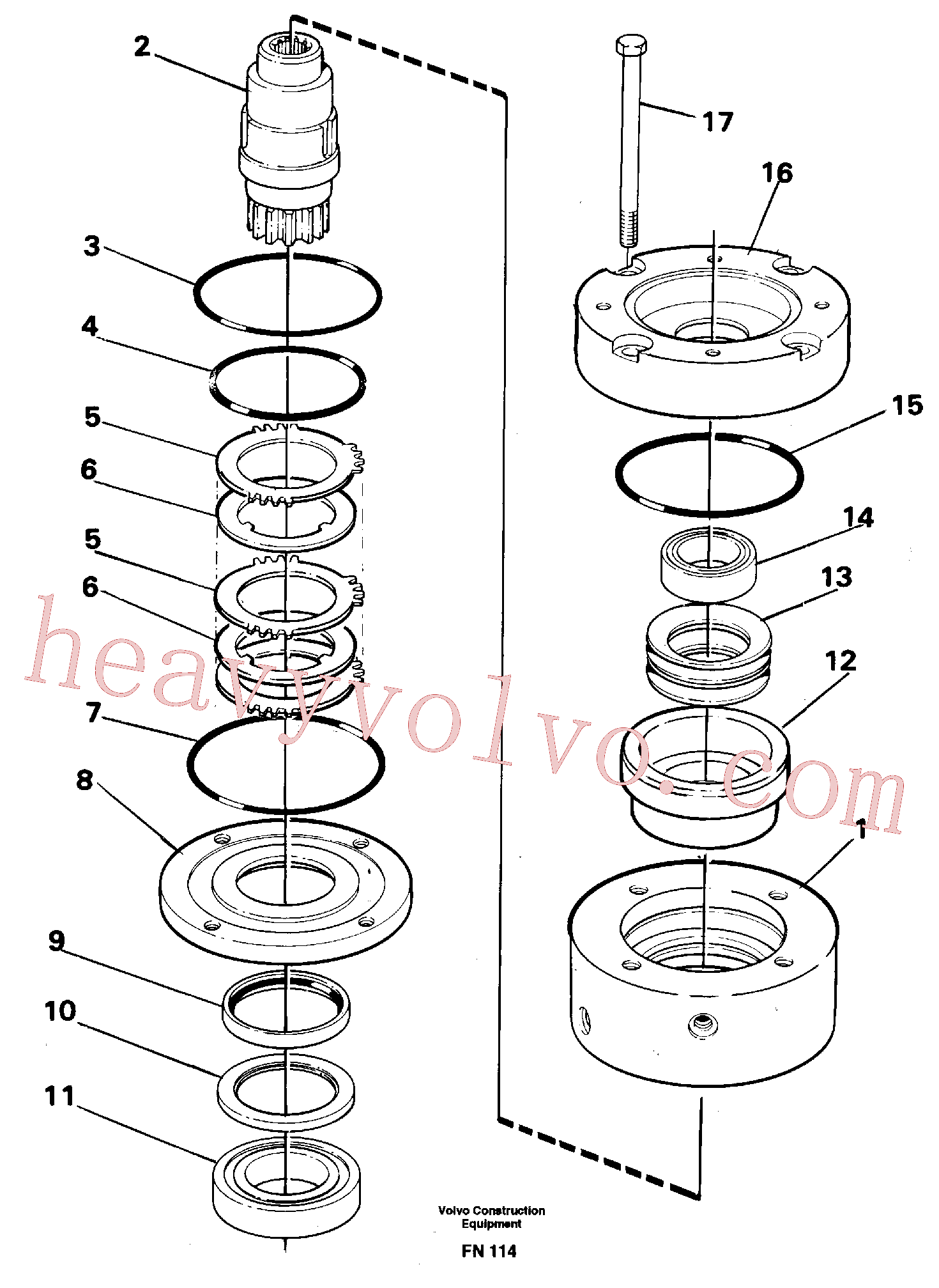 VOE14236540 for Volvo Slewing brake(FN114 assembly)