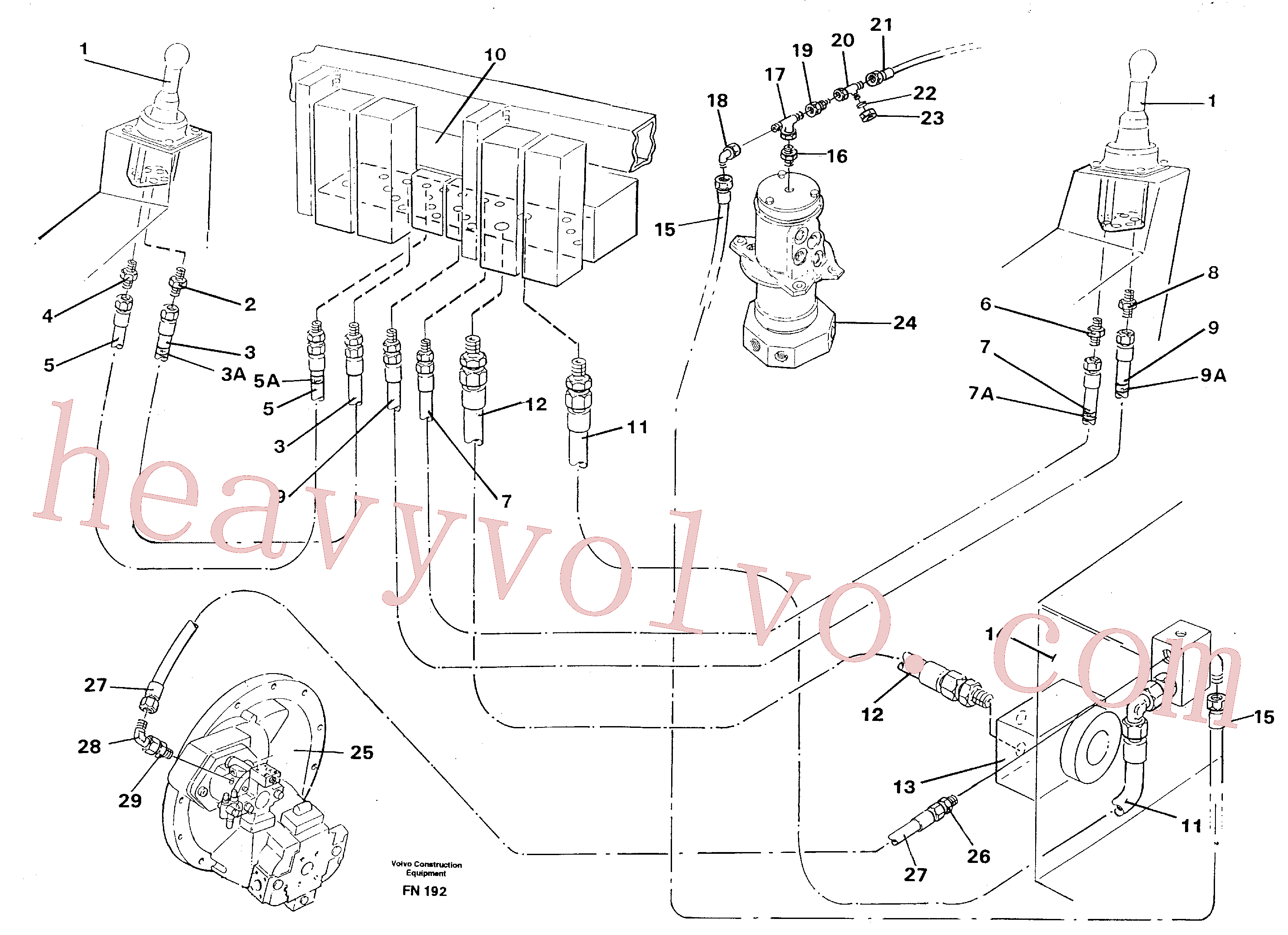 VOE14250311 for Volvo Servo pressure hydraulicsand tank back-flow lines(FN192 assembly)