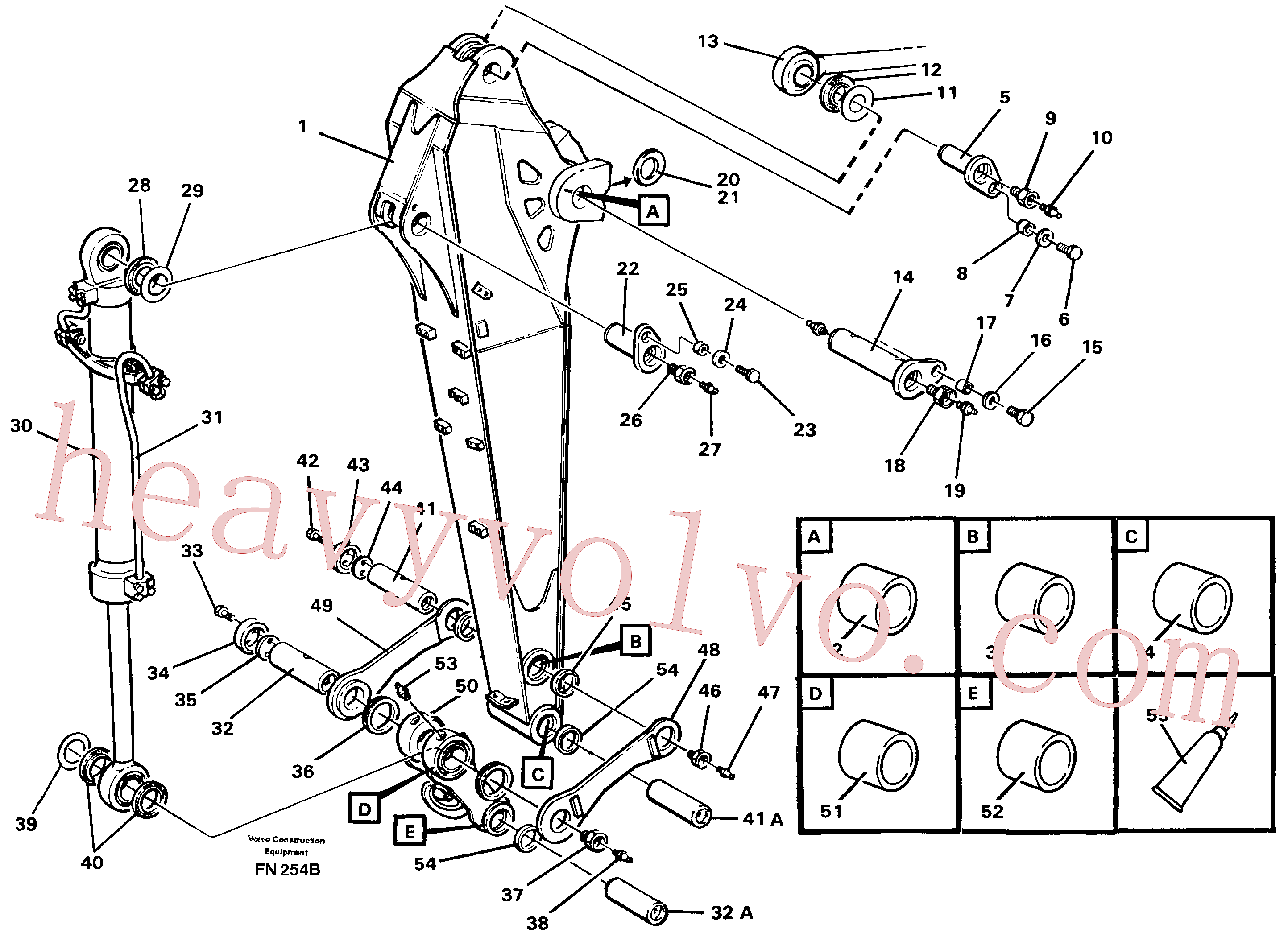 VOE14266252 for Volvo Dipper arm with connections, 2.0 m/2.4 m(FN254B assembly)