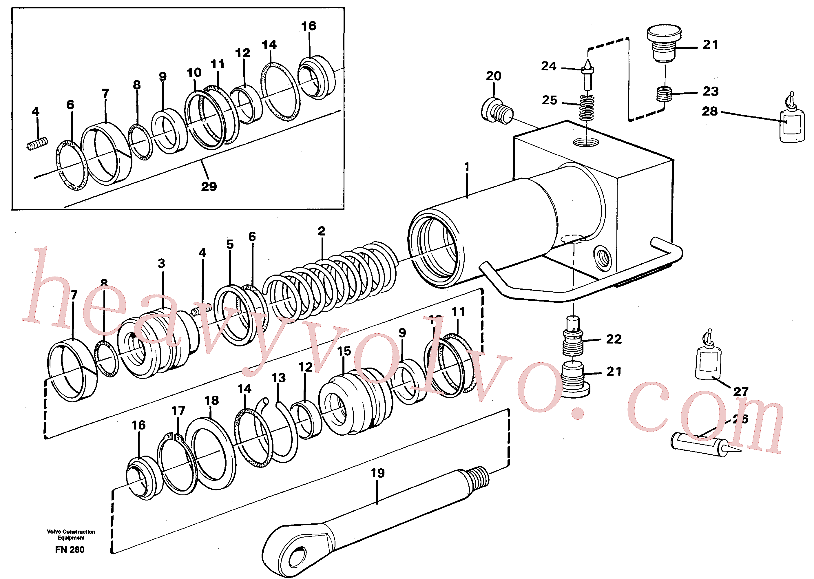 VOE14255801 for Volvo Hydraulic cylinder, quick attachment(FN280 assembly)