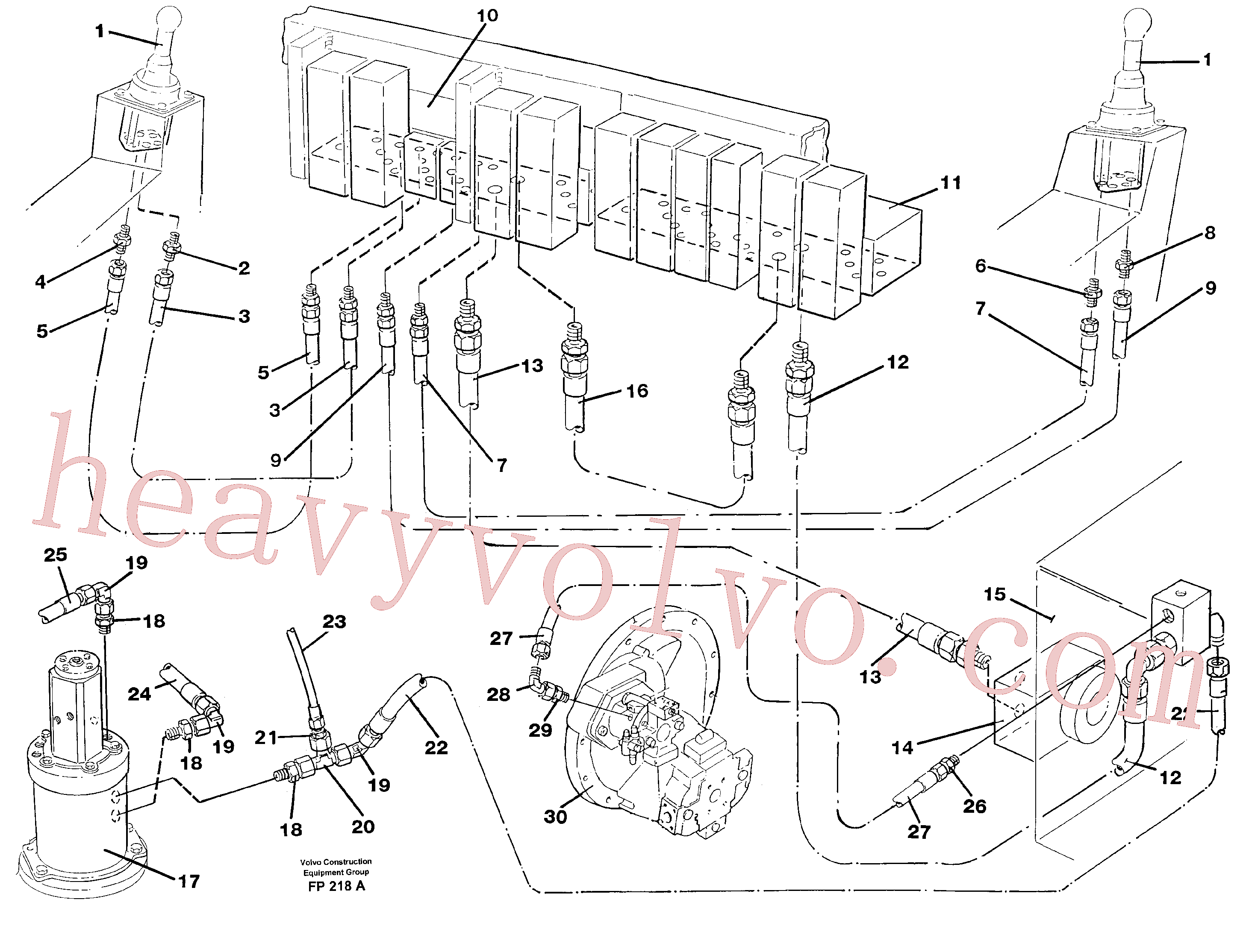 VOE14250311 for Volvo Servo pressure hydraulicsand tank back-flow lines(FP218A assembly)