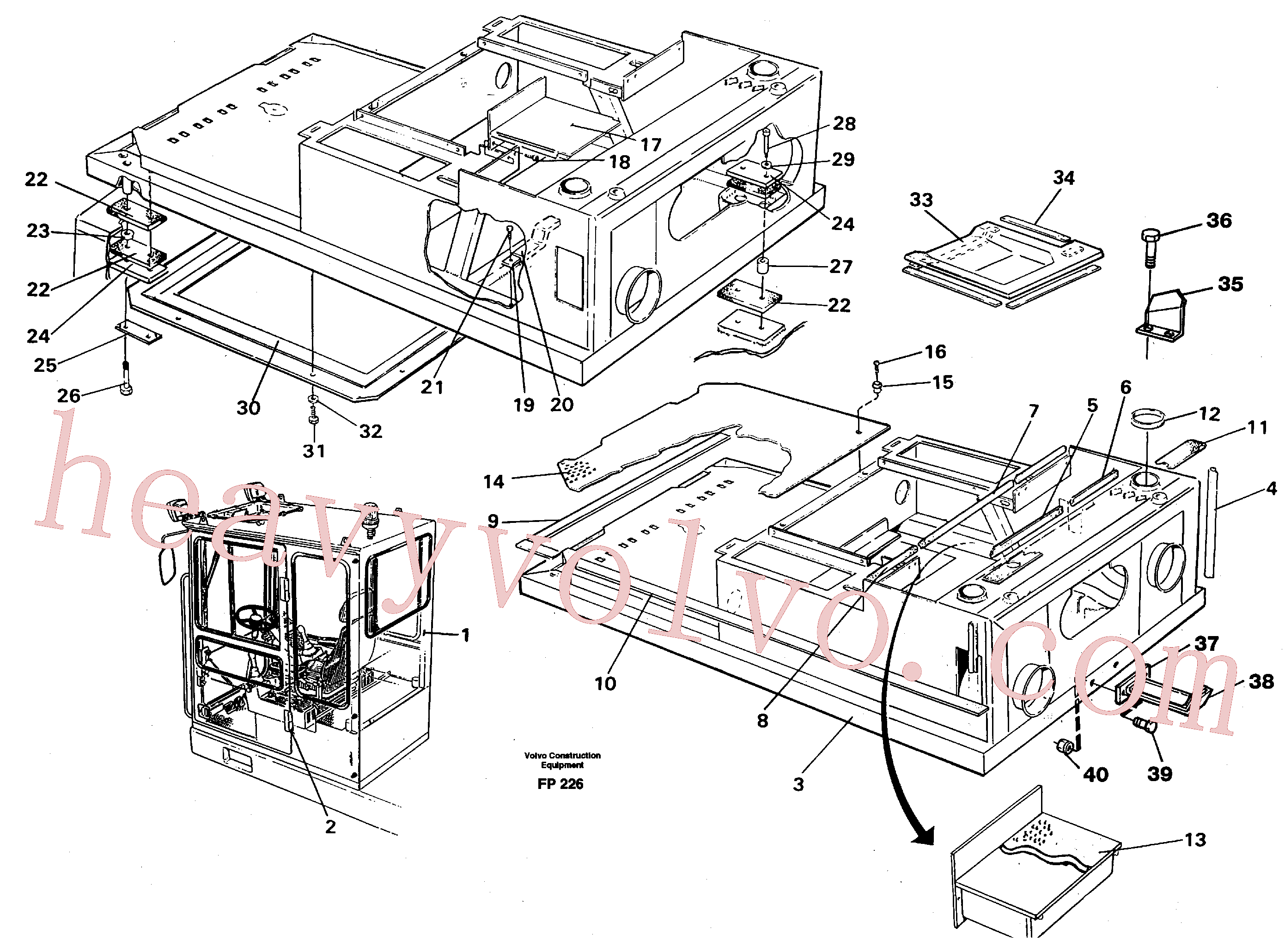 VOE14249550 for Volvo Drivers cab and cabin floor(FP226 assembly)