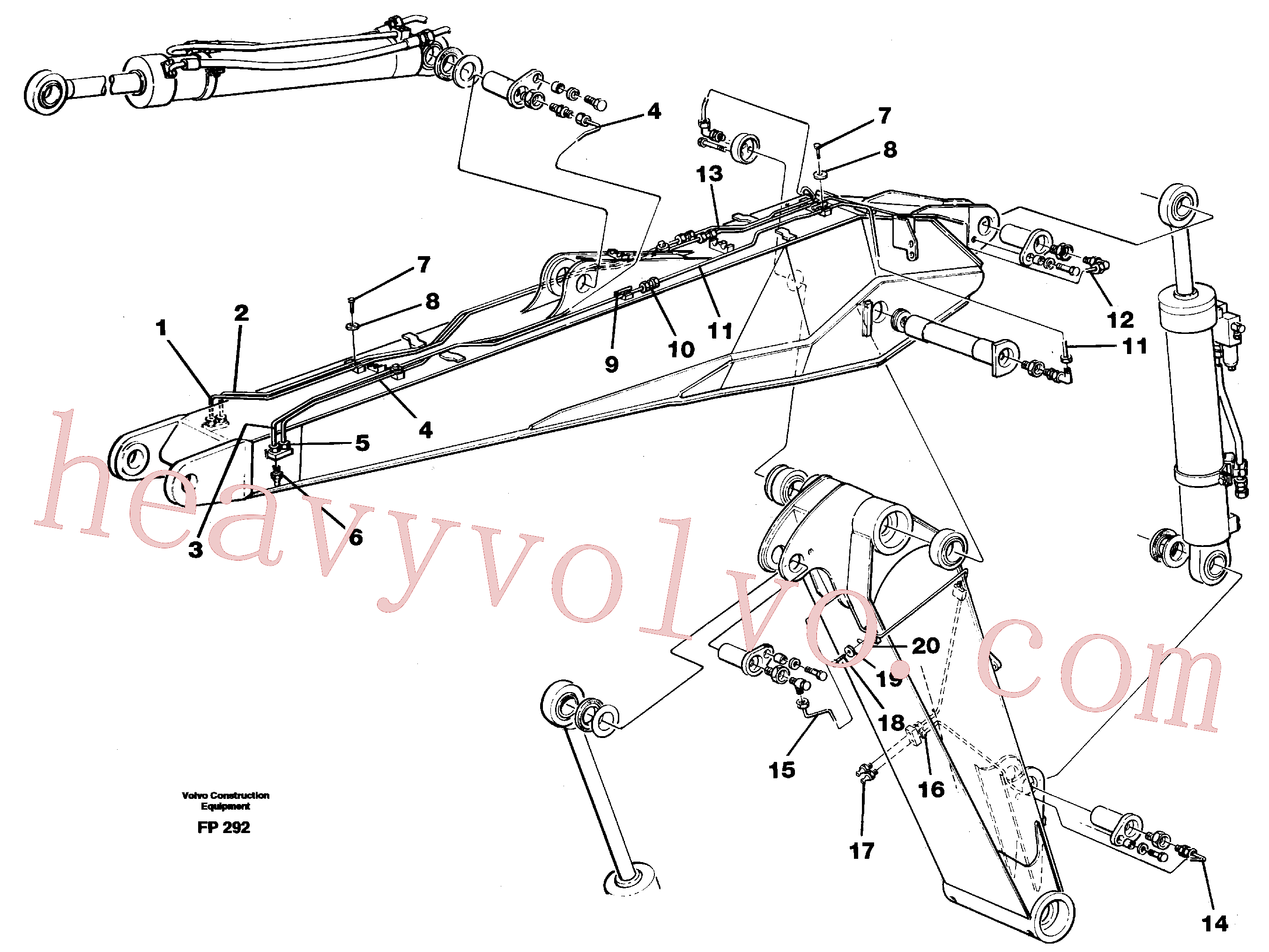 VOE14253078 for Volvo Adjustable boom incl. lubricant pipes(FP292 assembly)