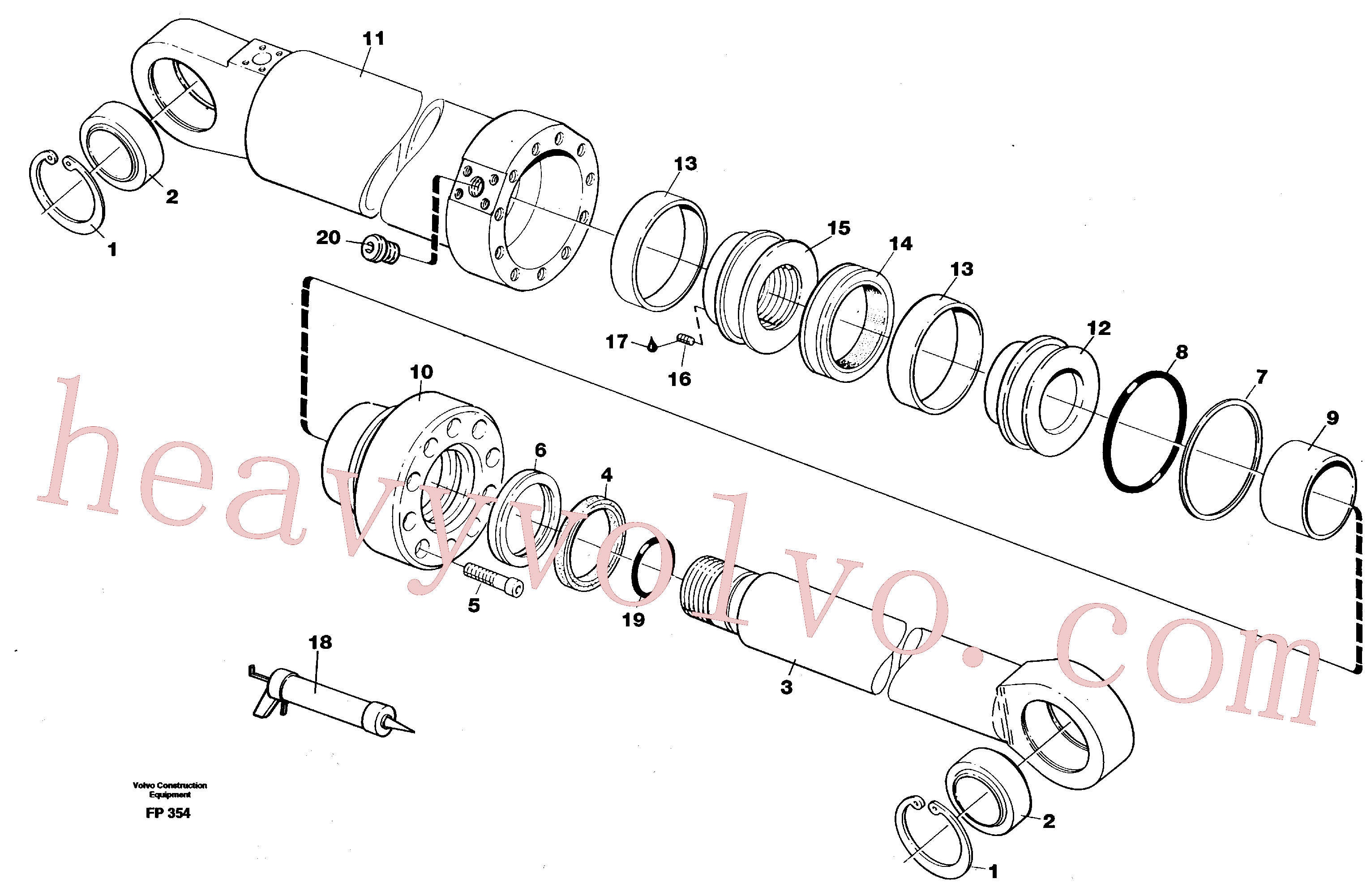 VOE11704122 for Volvo Hydraulic cylinder, dozer blade(FP354 assembly)