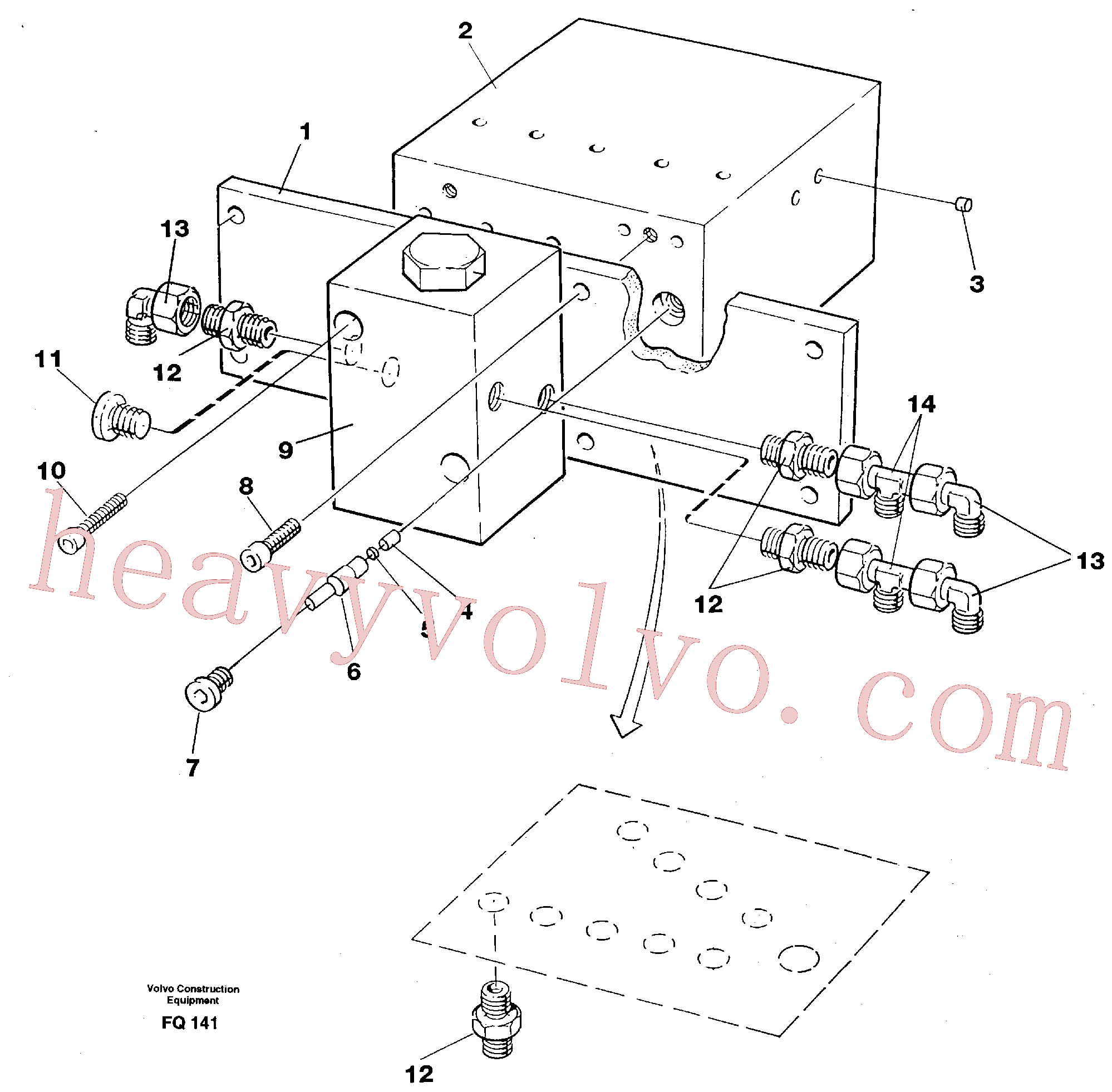 VOE190611 for Volvo Control block, travel/servo(FQ141 assembly)