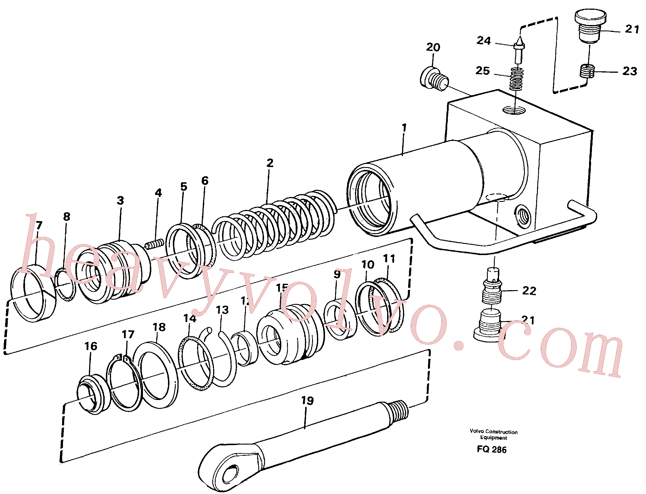 VOE14255801 for Volvo Hydraulic cylinder, quick attachment(FQ286 assembly)