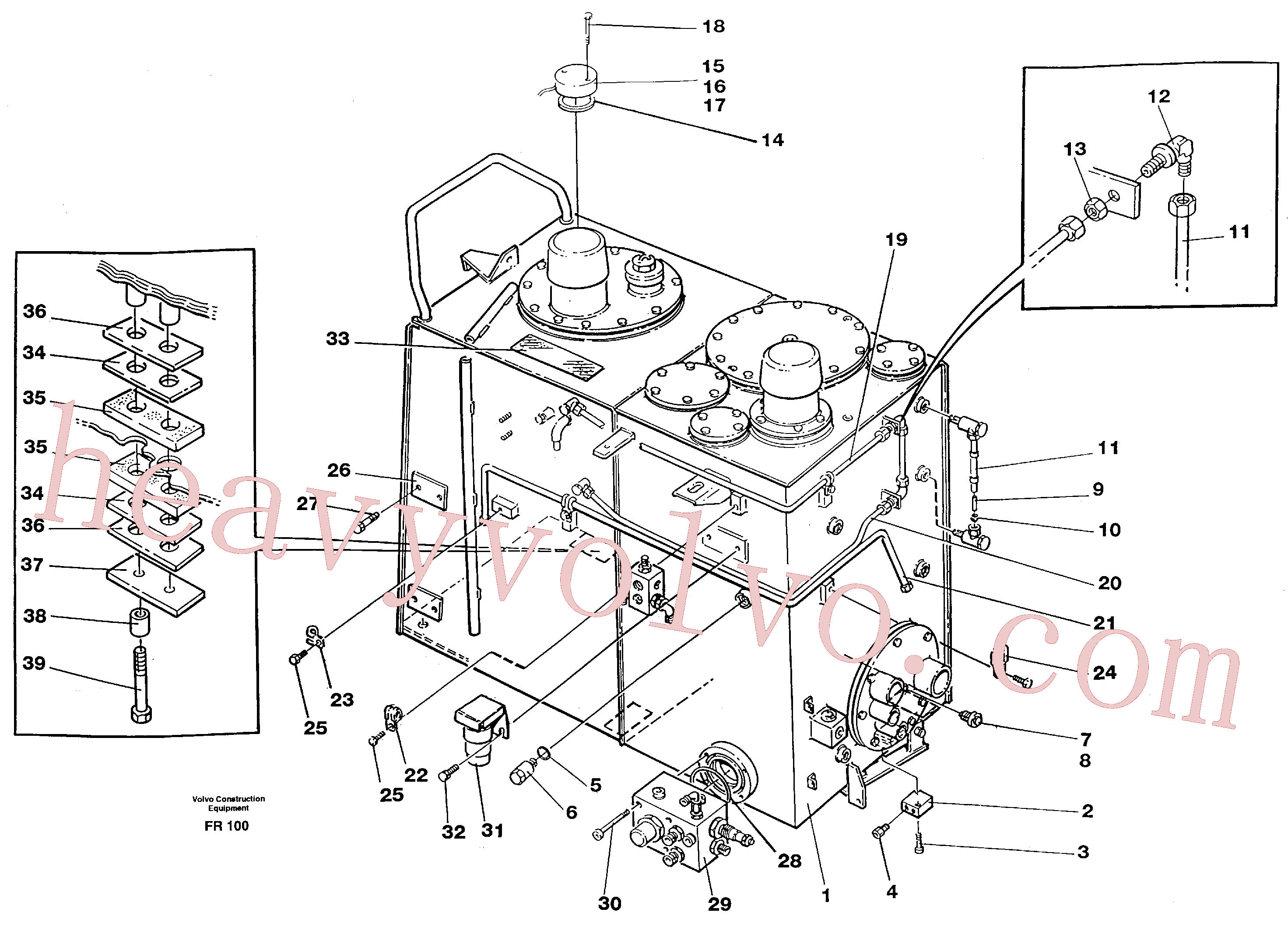 VOE14213998 for Volvo Hydraulic oil tank and fuel tank incl. connection parts(FR100 assembly)