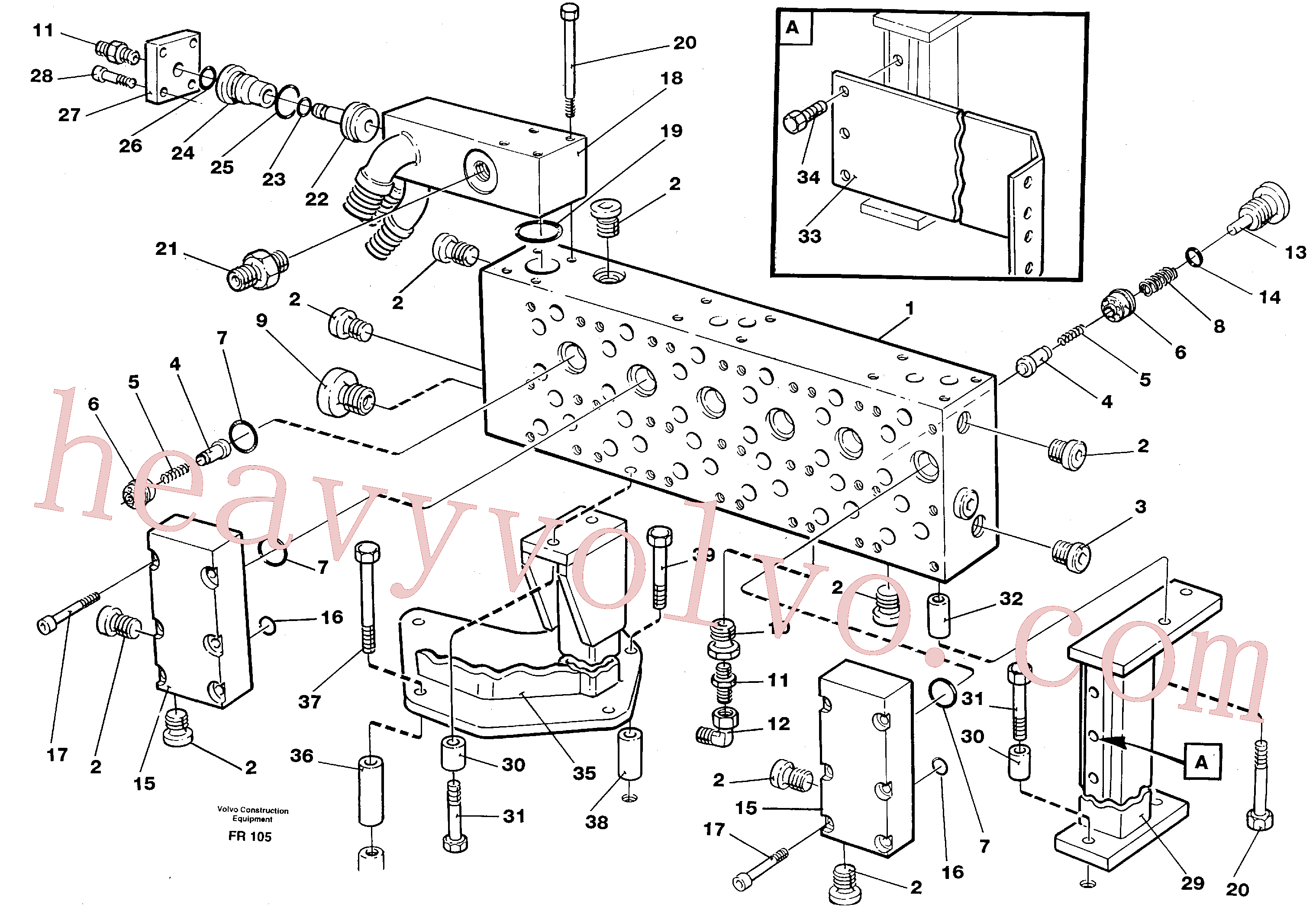 VOE14211431 for Volvo Main valve assembly, assembly block(FR105 assembly)