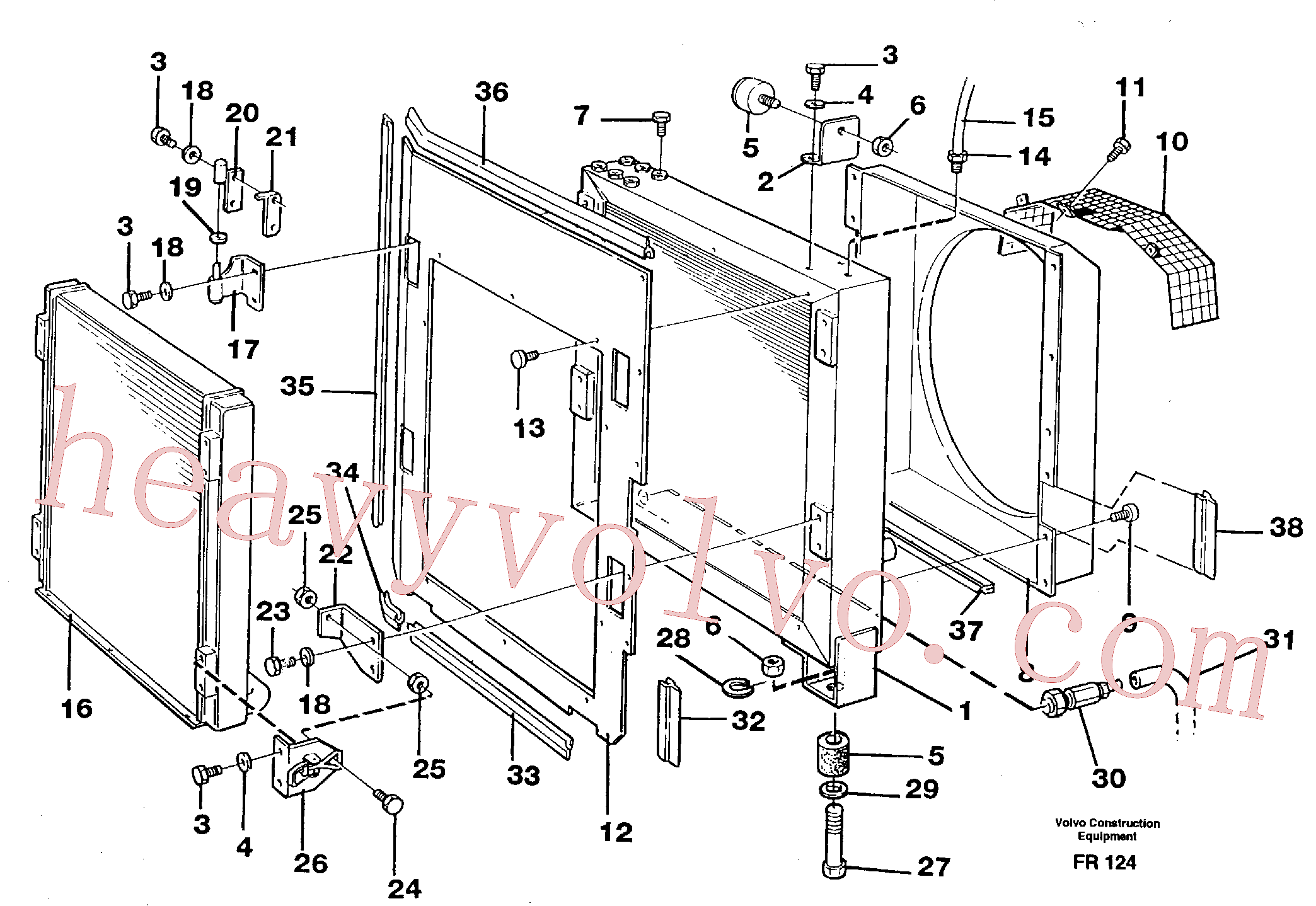 VOE14259135 for Volvo Hydraulic oil cooler, Radiator(FR124 assembly)