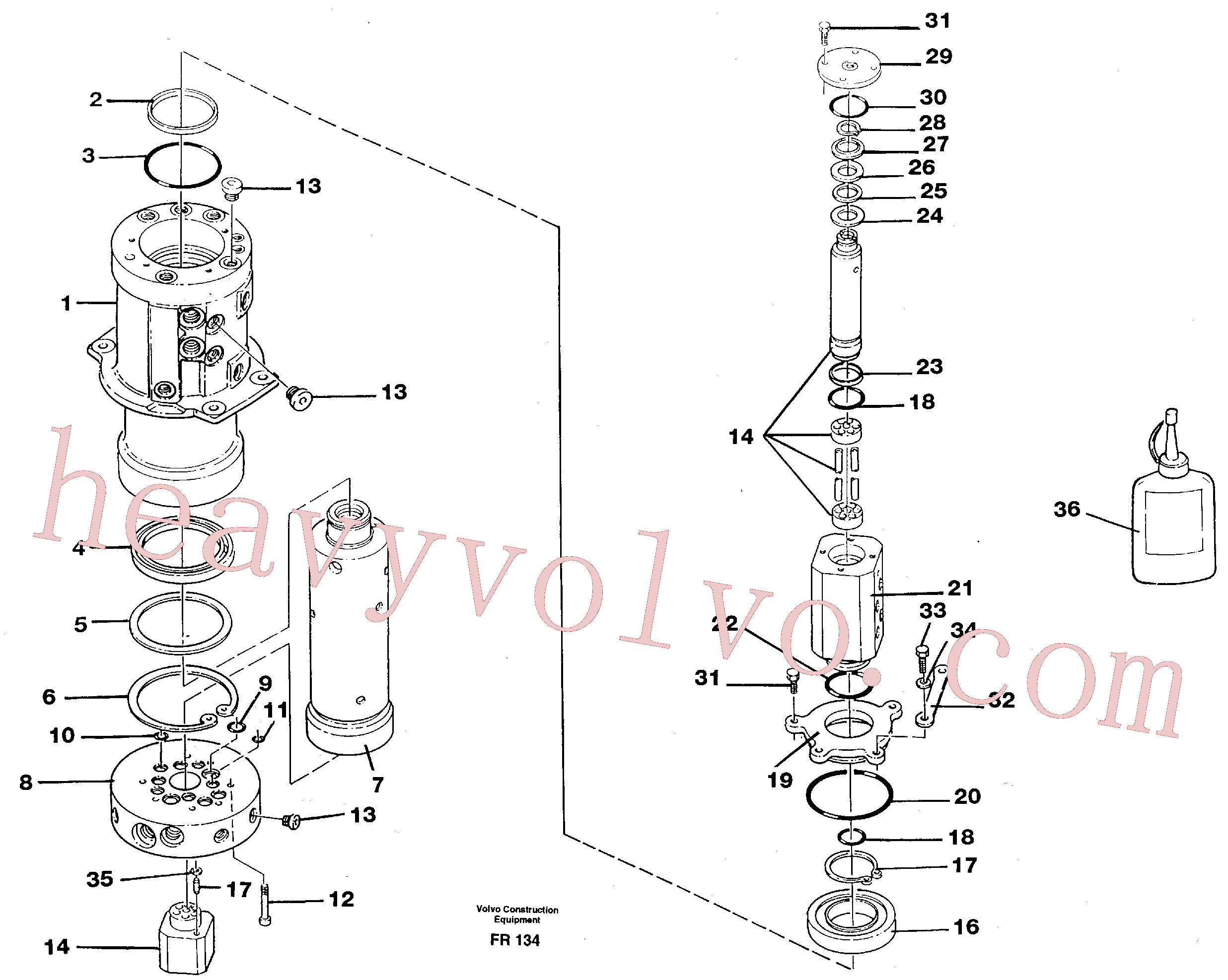 VOE960162 for Volvo Turning joint(FR134 assembly)