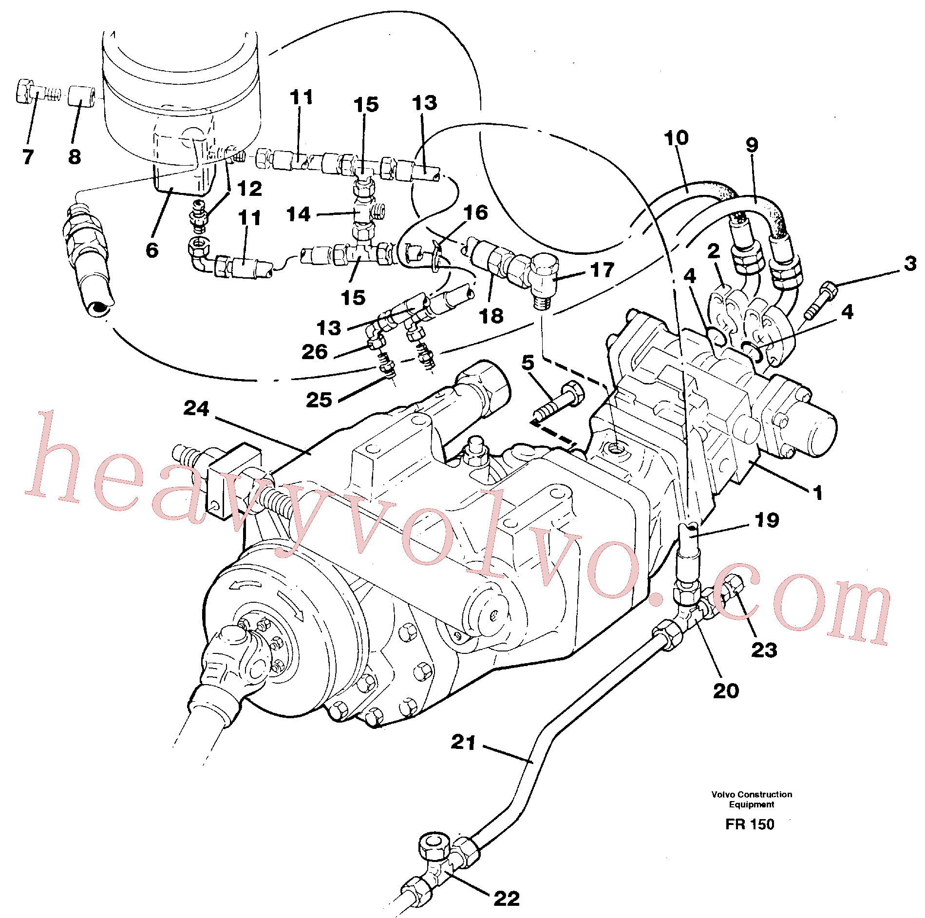 VOE955368 for Volvo Hydraulic system, transport in undercarrige(FR150 assembly)