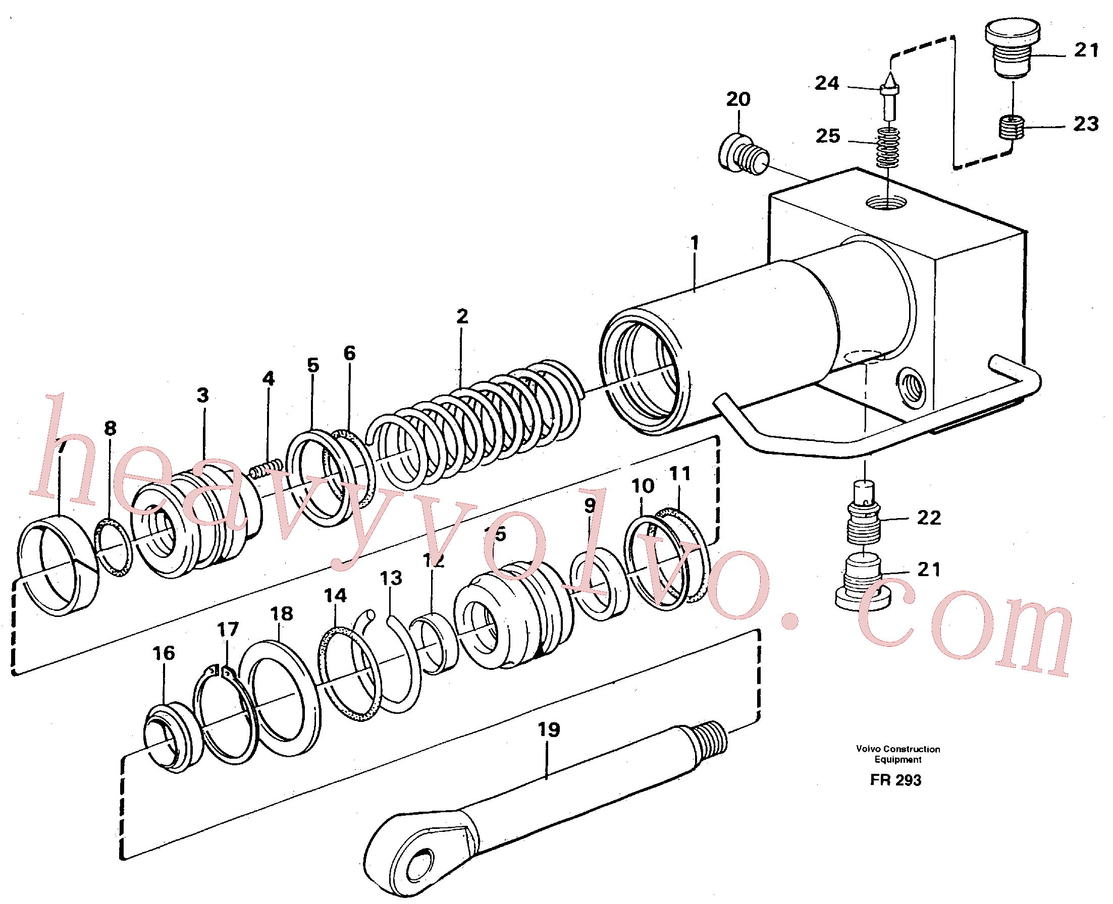 VOE14255801 for Volvo Hydraulic cylinder, quick attachment(FR293 assembly)