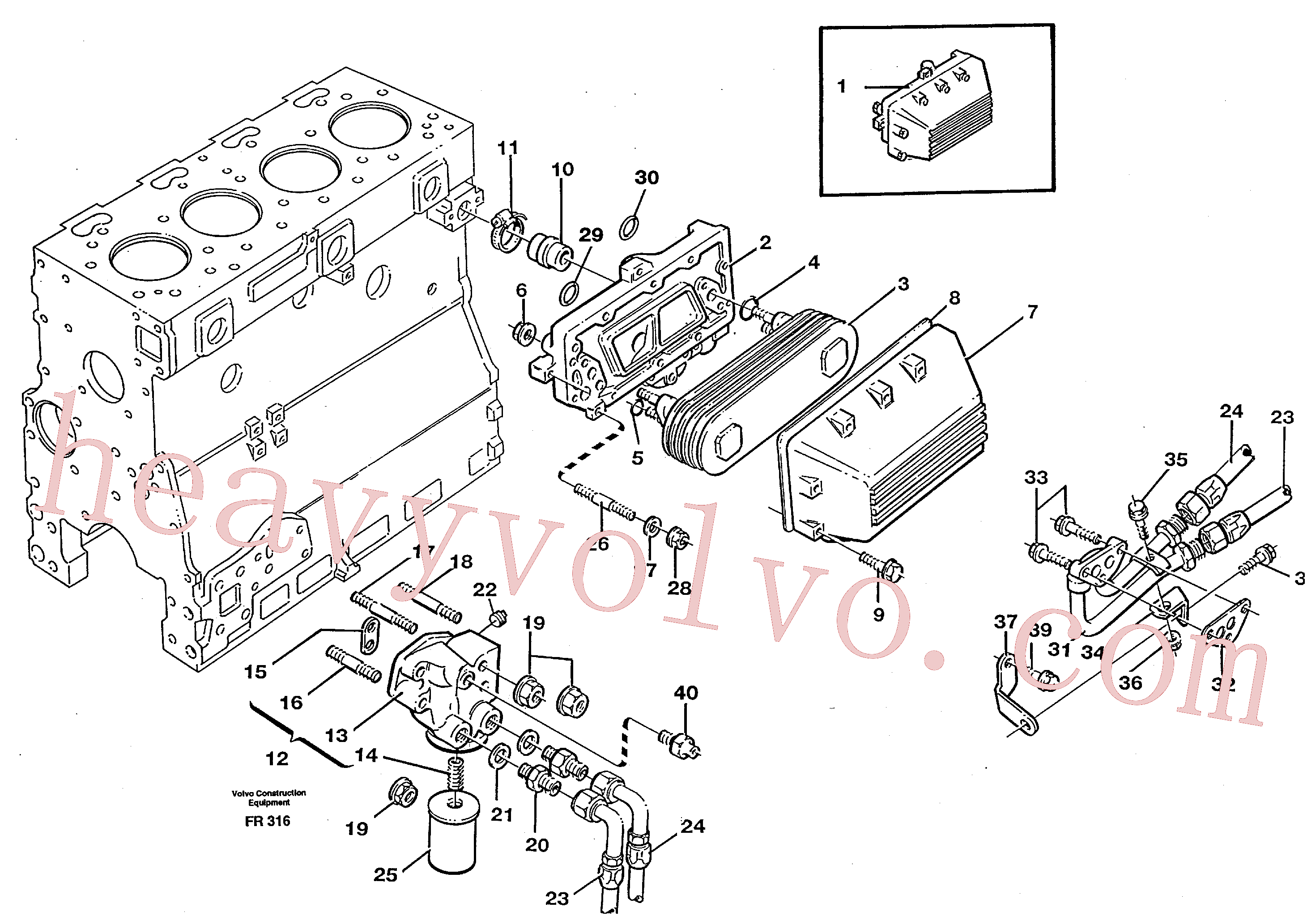 VOE11704796 for Volvo Oil cooler(FR316 assembly)