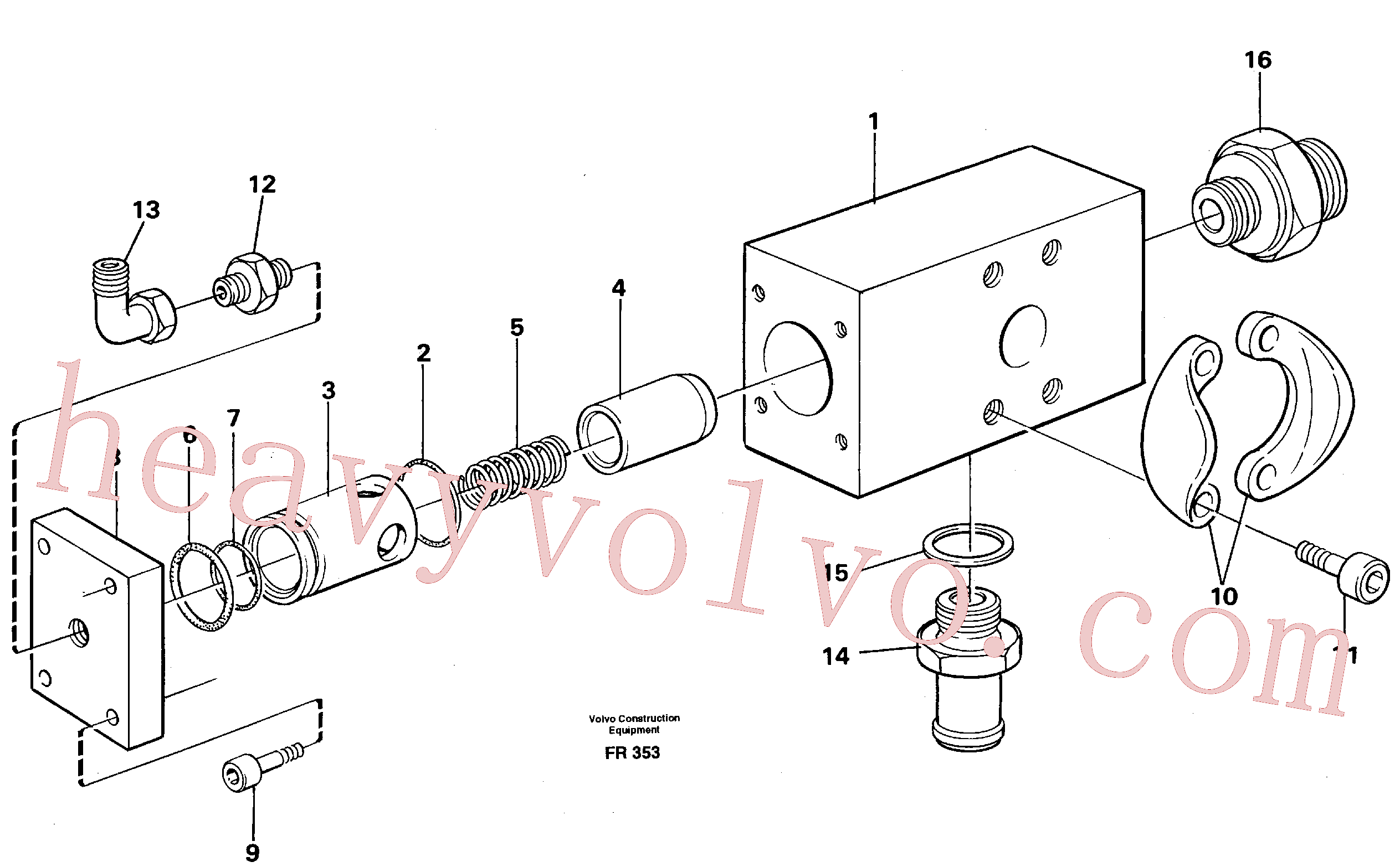 VOE14252105 for Volvo Valve, circuit body and return valve(FR353 assembly)