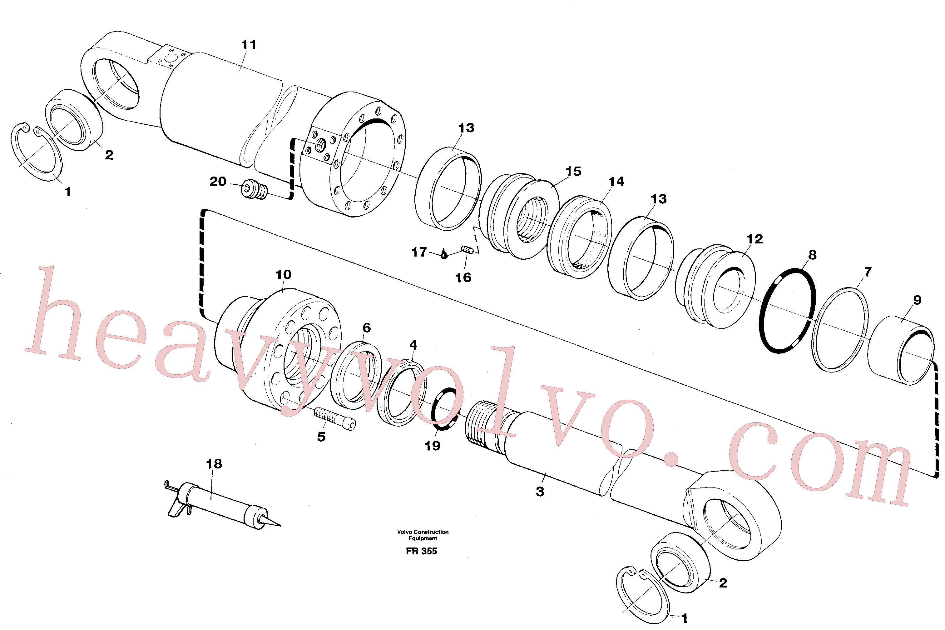 VOE11704122 for Volvo Hydraulic cylinder(FR355 assembly)