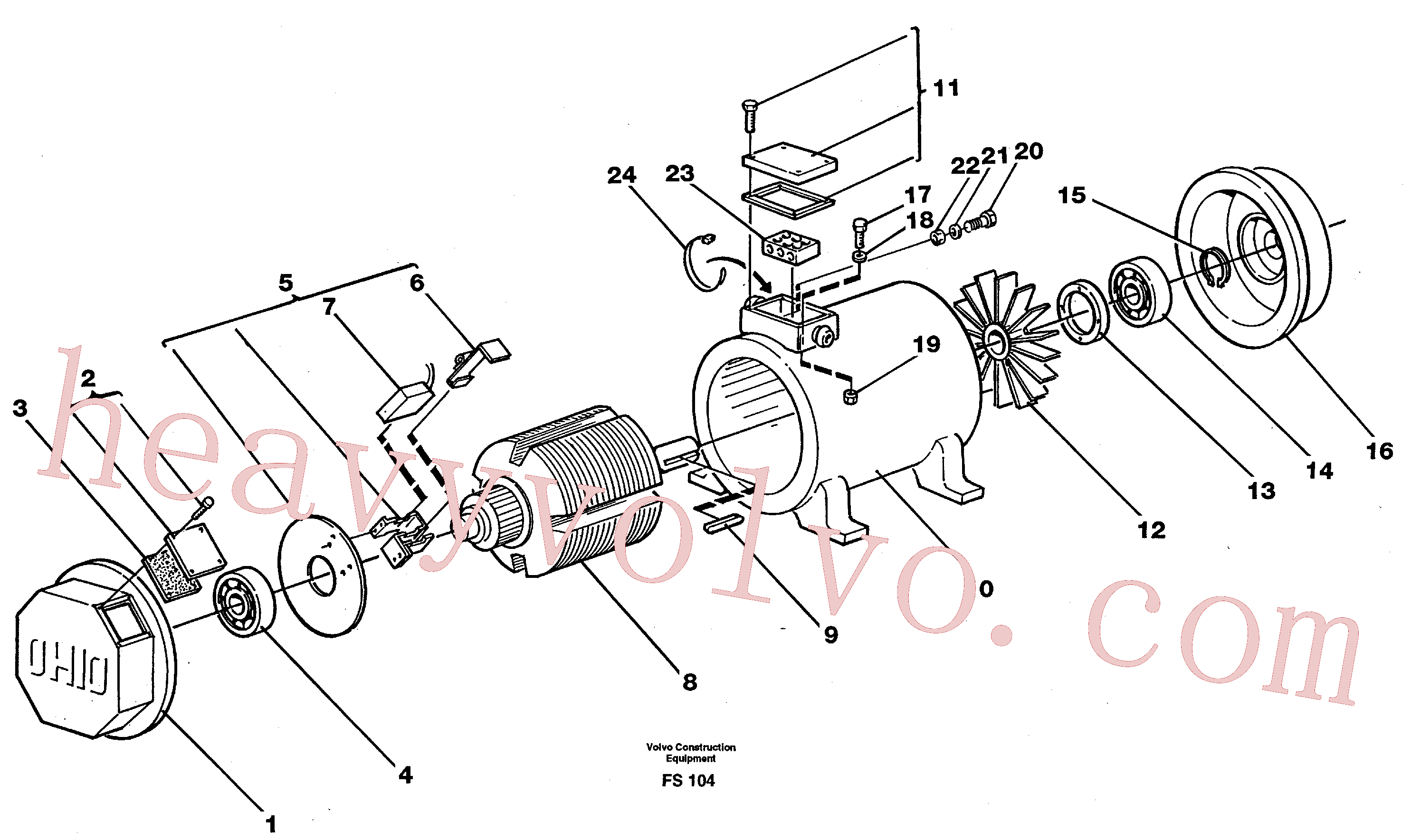 VOE11701863 for Volvo Magnet equipment Ohio, alternator 25 kw(FS104 assembly)