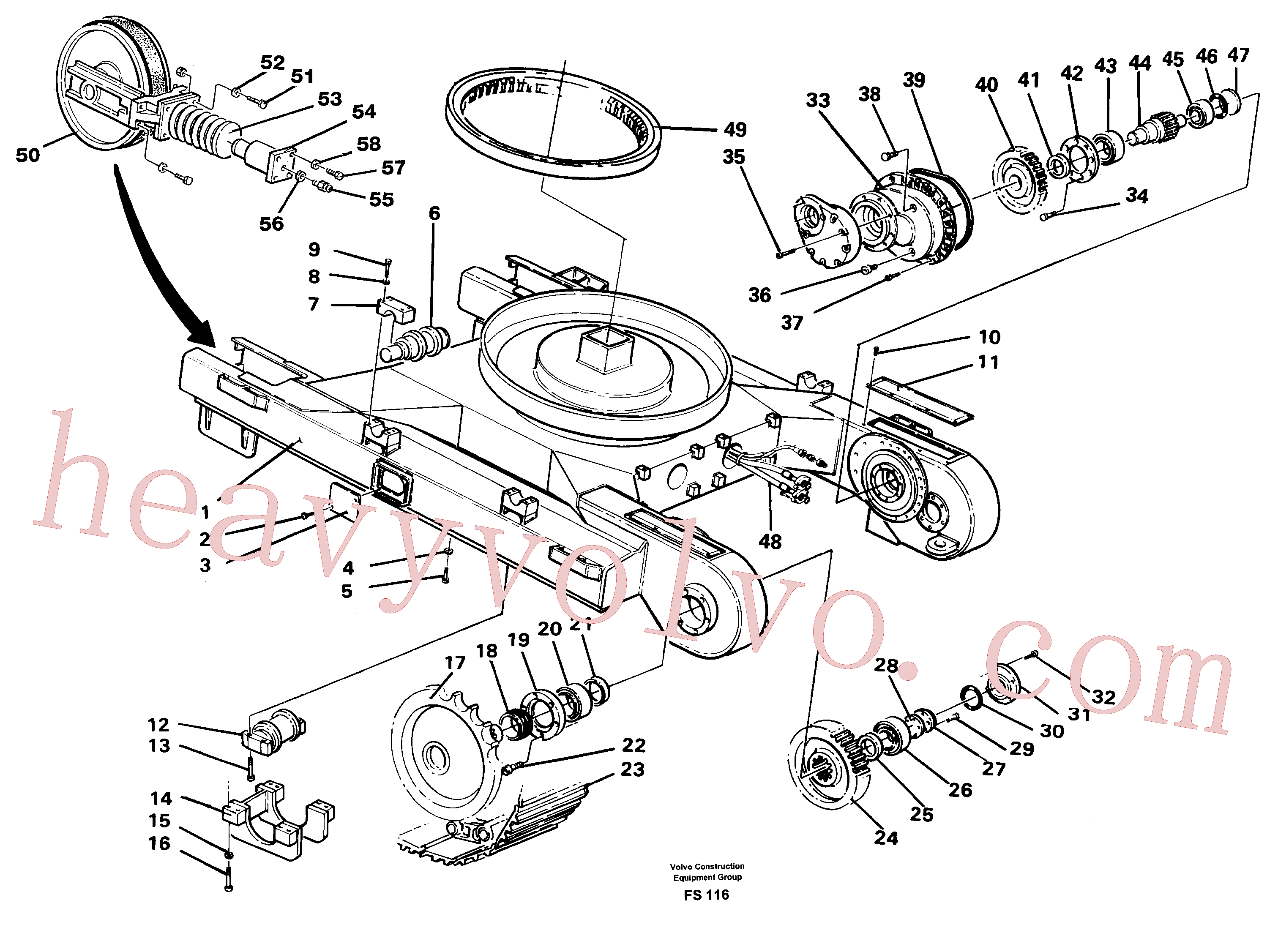 VOE14016535 for Volvo Components of undercarriage(FS116 assembly)