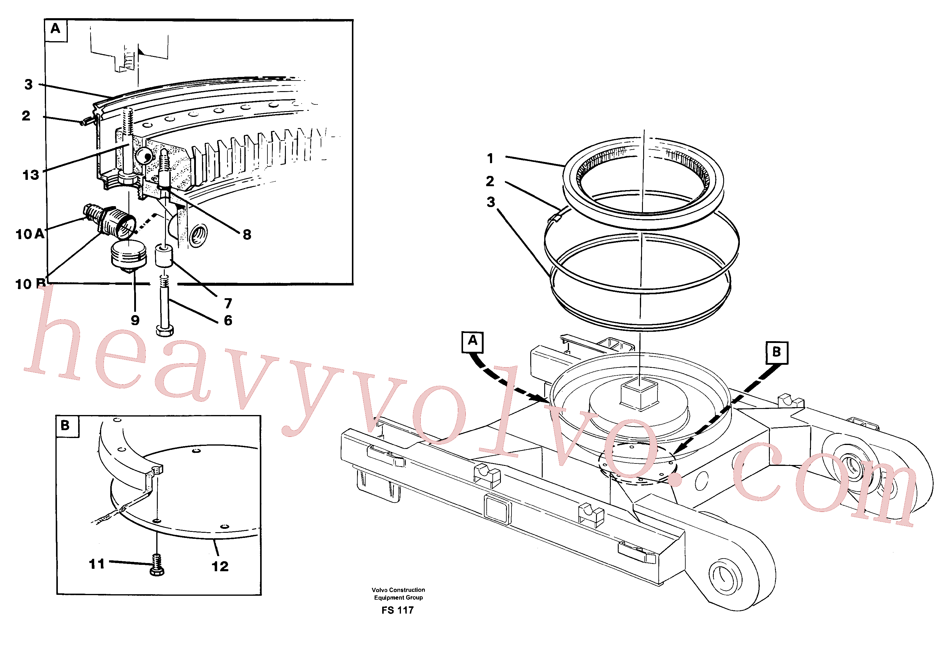 VOE14023063 for Volvo Slewing ring attachment(FS117 assembly)