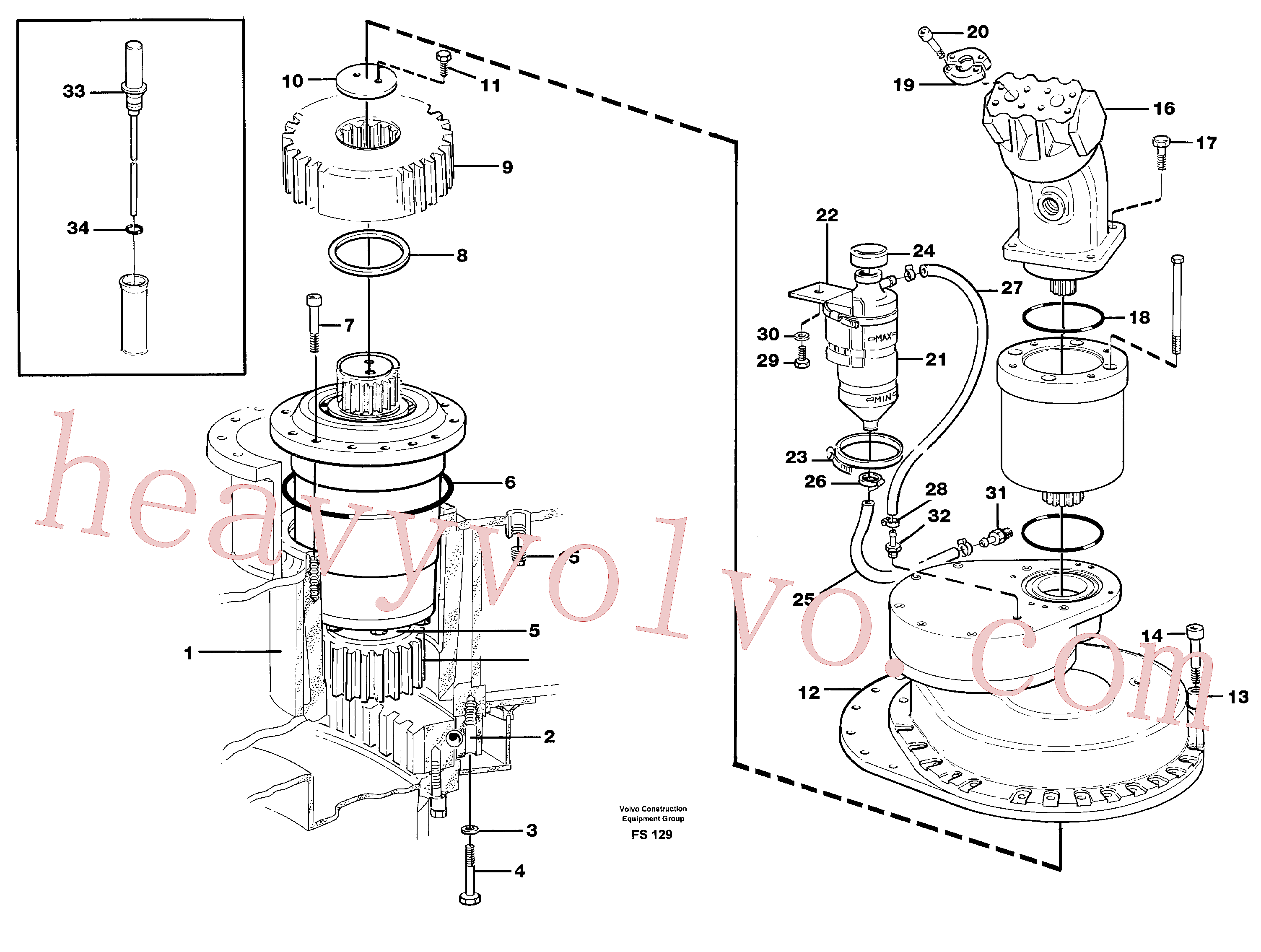 VOE14236024 for Volvo Slew transmission(FS129 assembly)