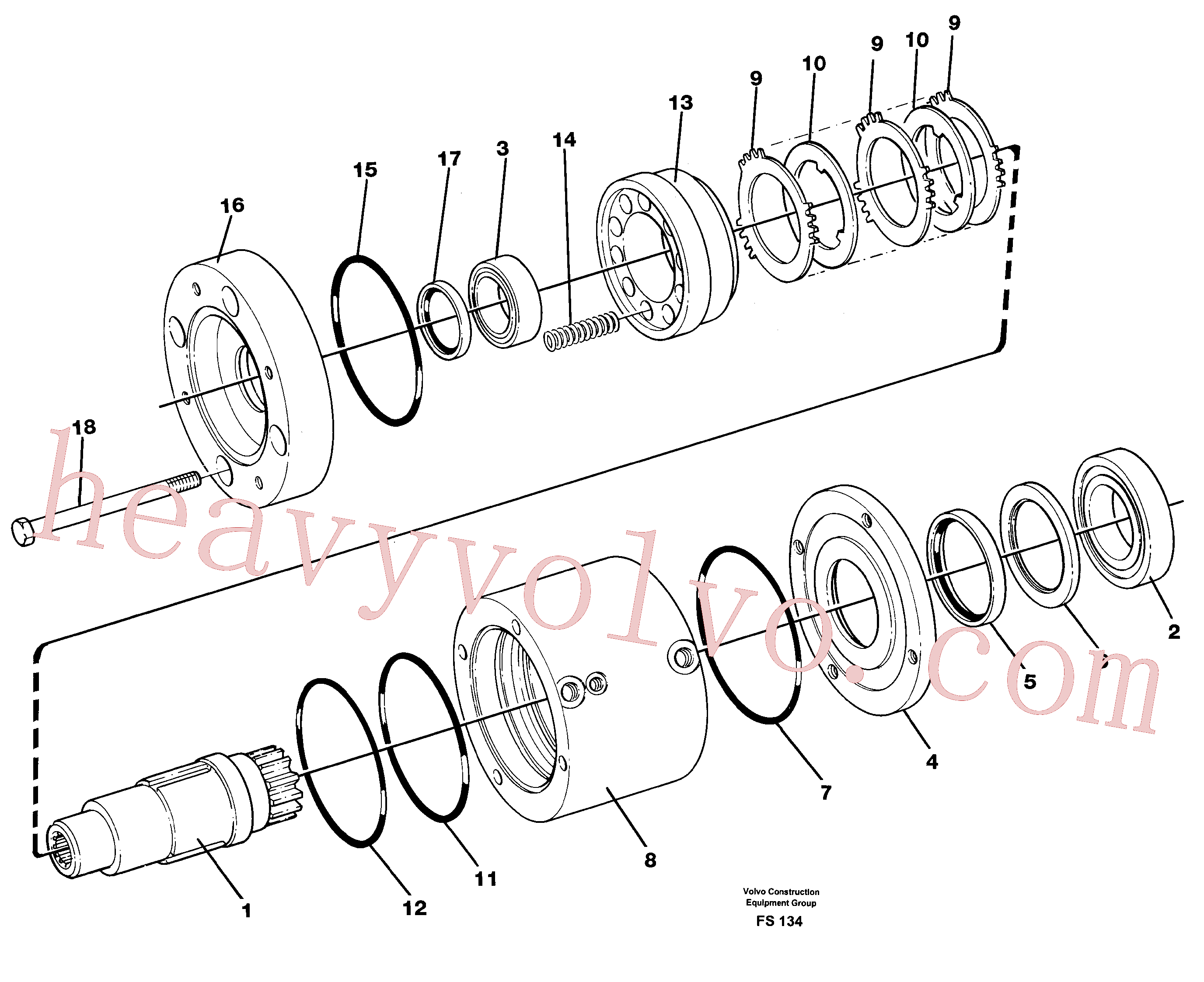 VOE14024194 for Volvo Slewing brake(FS134 assembly)