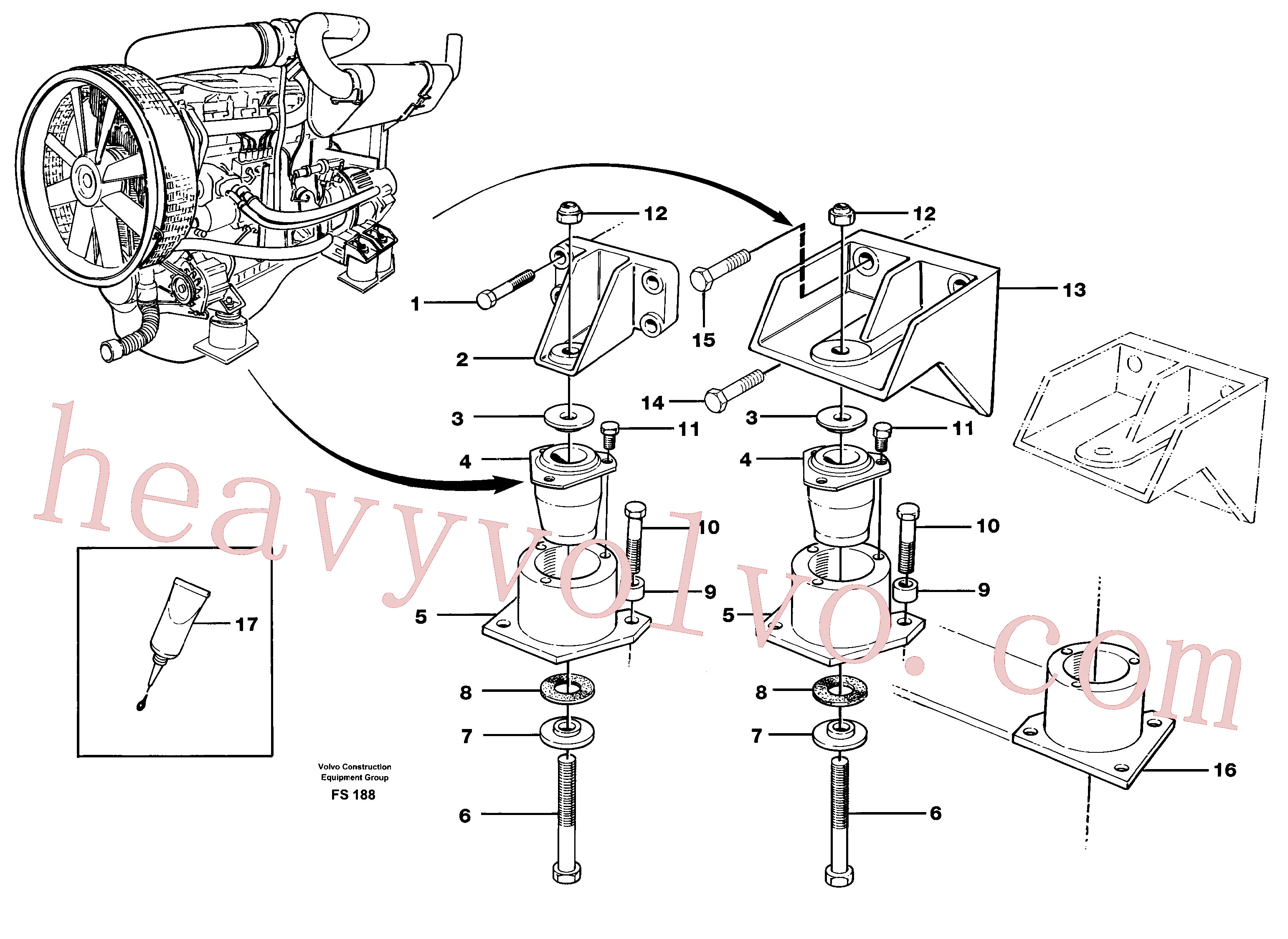 VOE14015019 for Volvo Engine mount(FS188 assembly)