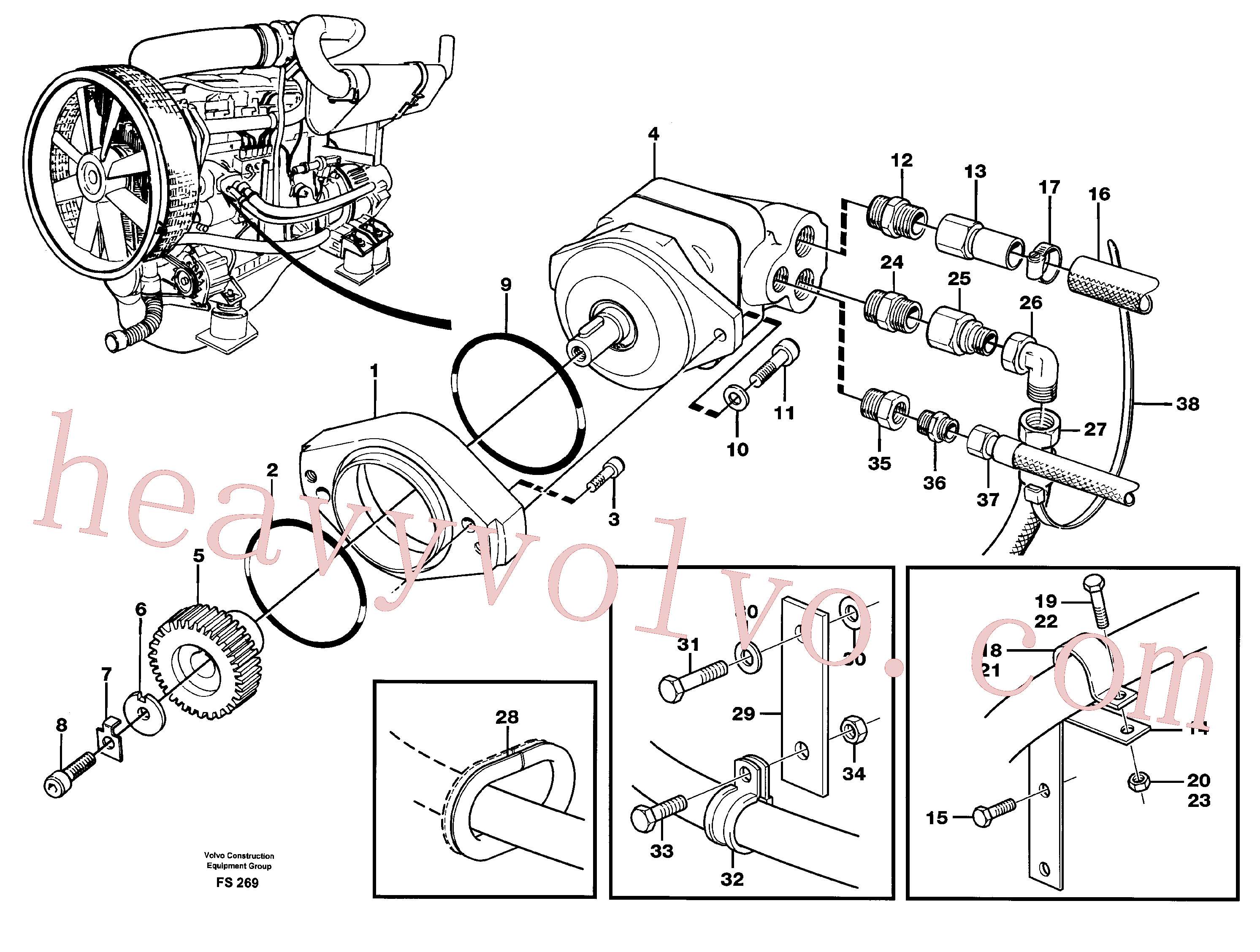 VOE11147222 for Volvo Pump installation(FS269 assembly)