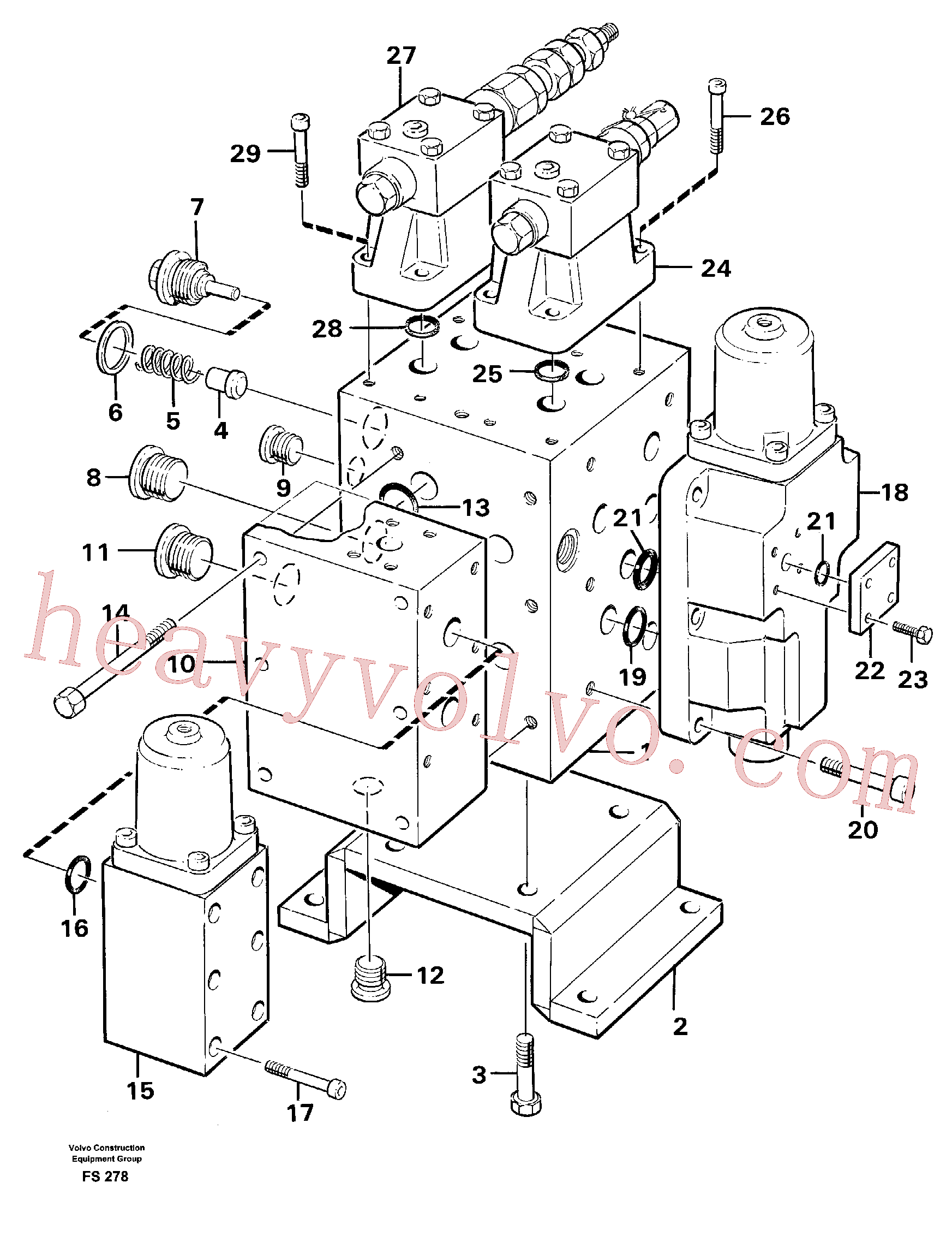 VOE14046682 for Volvo Slew valve assembly.(FS278 assembly)