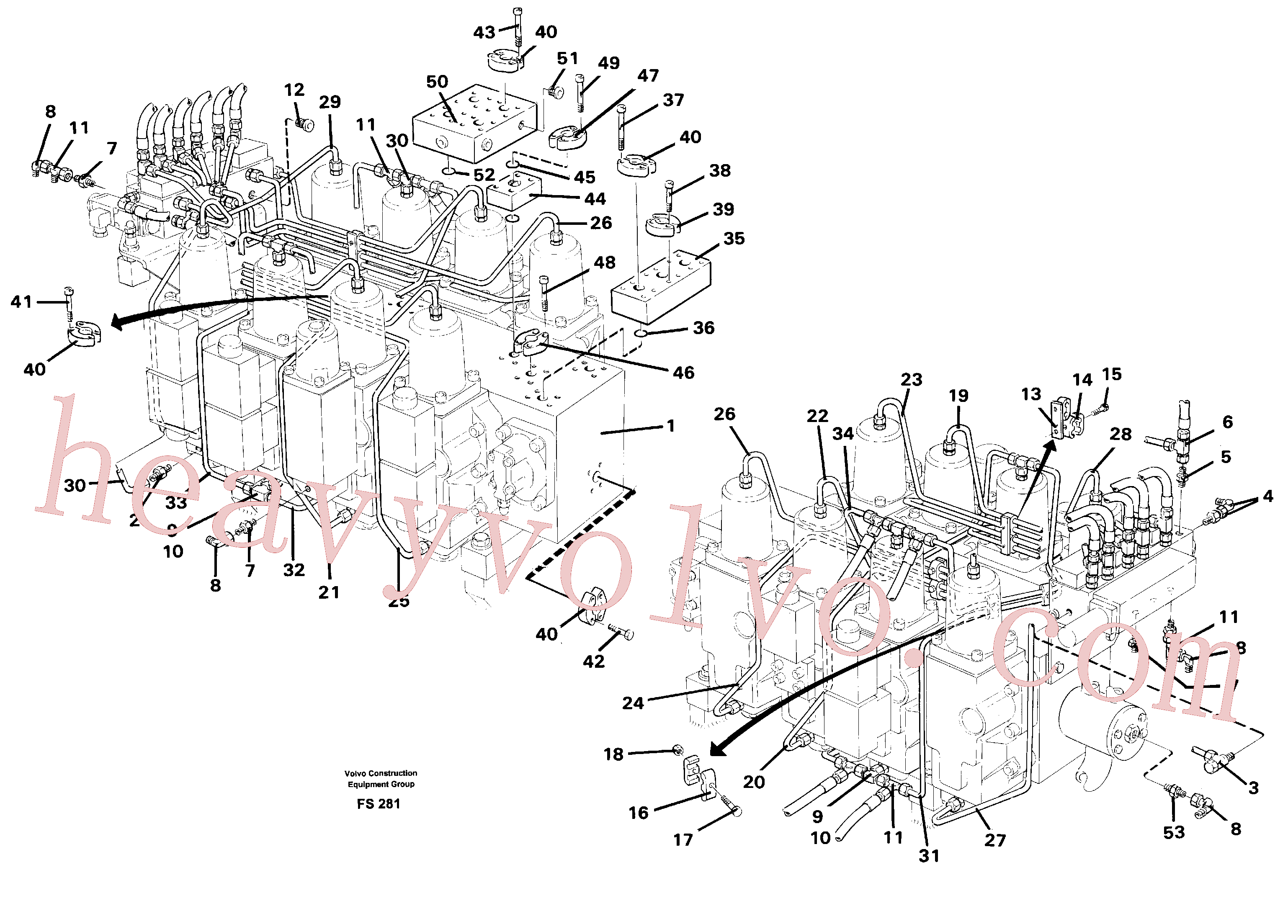 VOE14216050 for Volvo Main valve assembly incl connections and tubes(FS281 assembly)