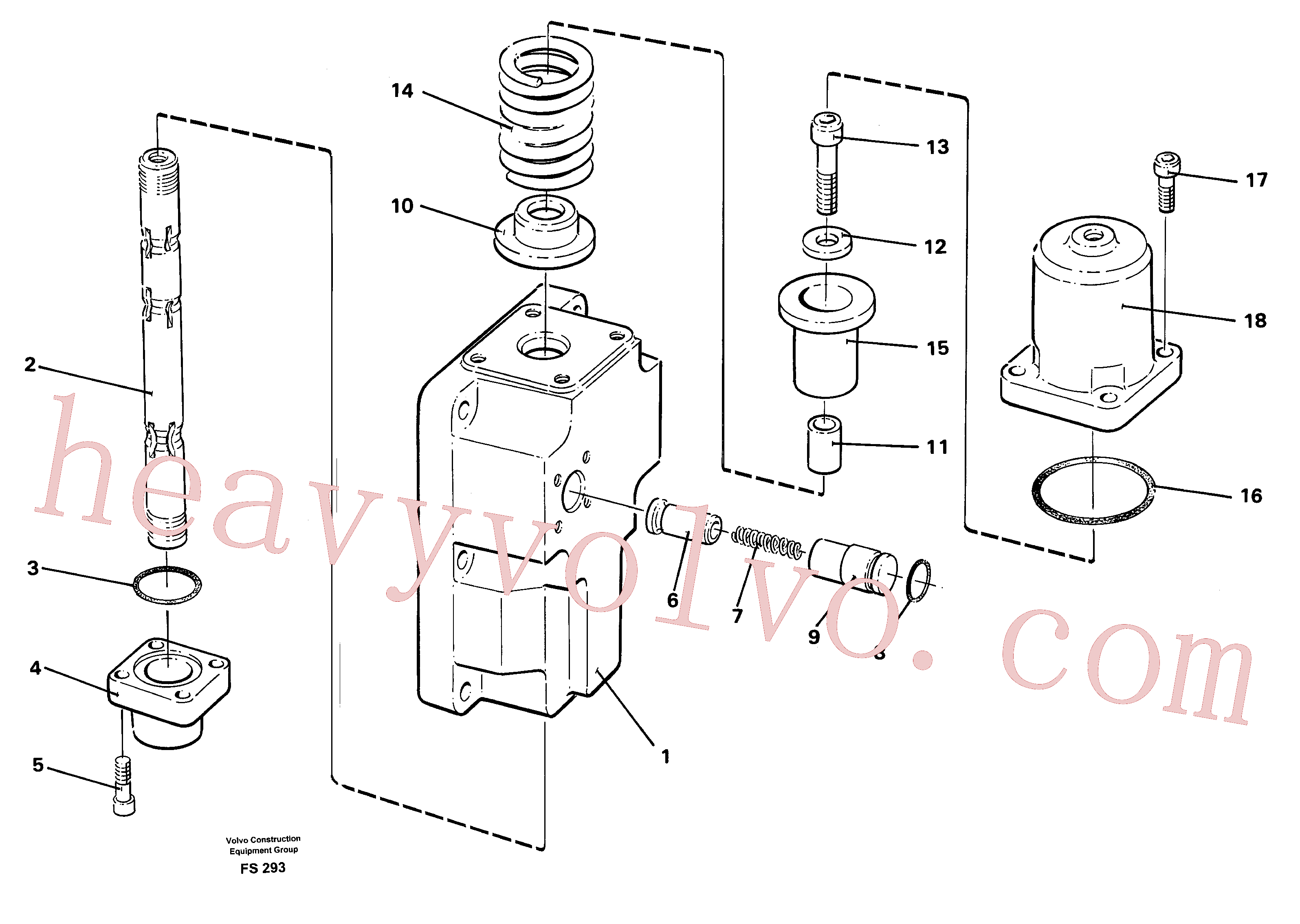 VOE14044702 for Volvo Four-way valve for slewing(FS293 assembly)