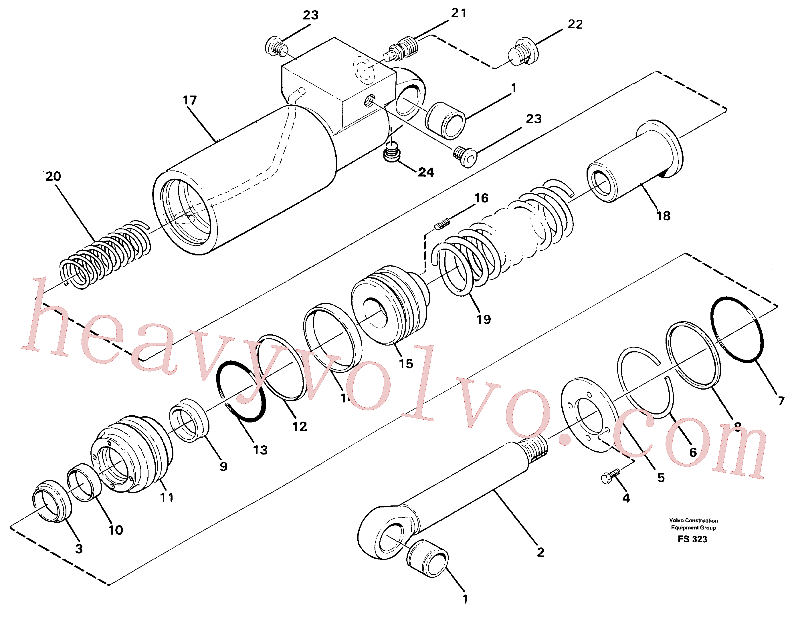 VOE14012950 for Volvo Hydraulic cylinder for quick fit(FS323 assembly)