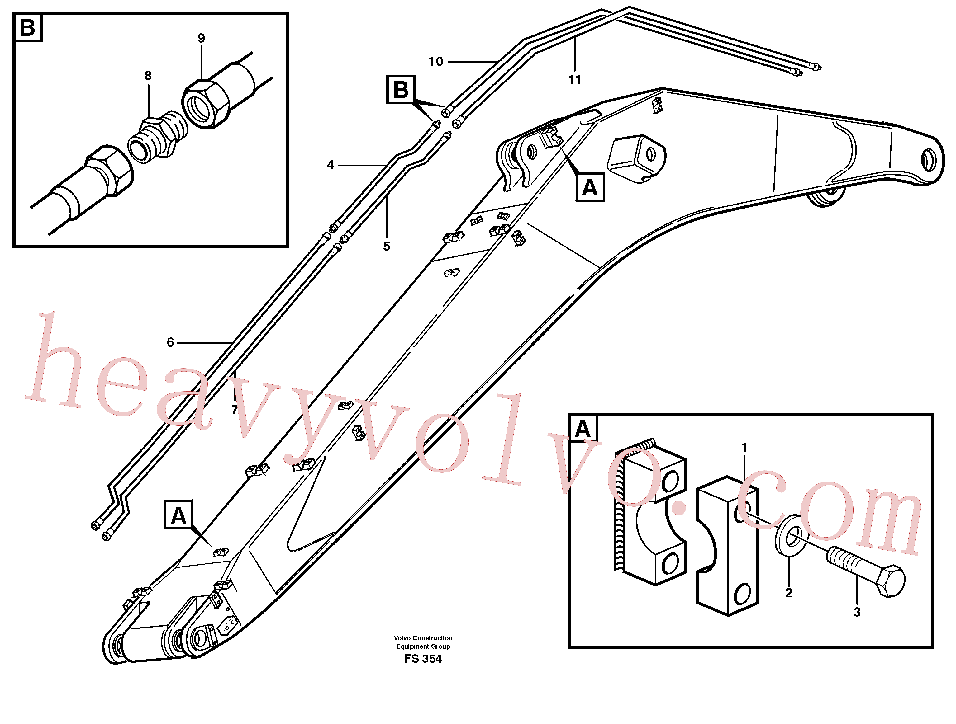 VOE14242478 for Volvo Hydraulics for quickfit on boom 6.65 M(FS354 assembly)