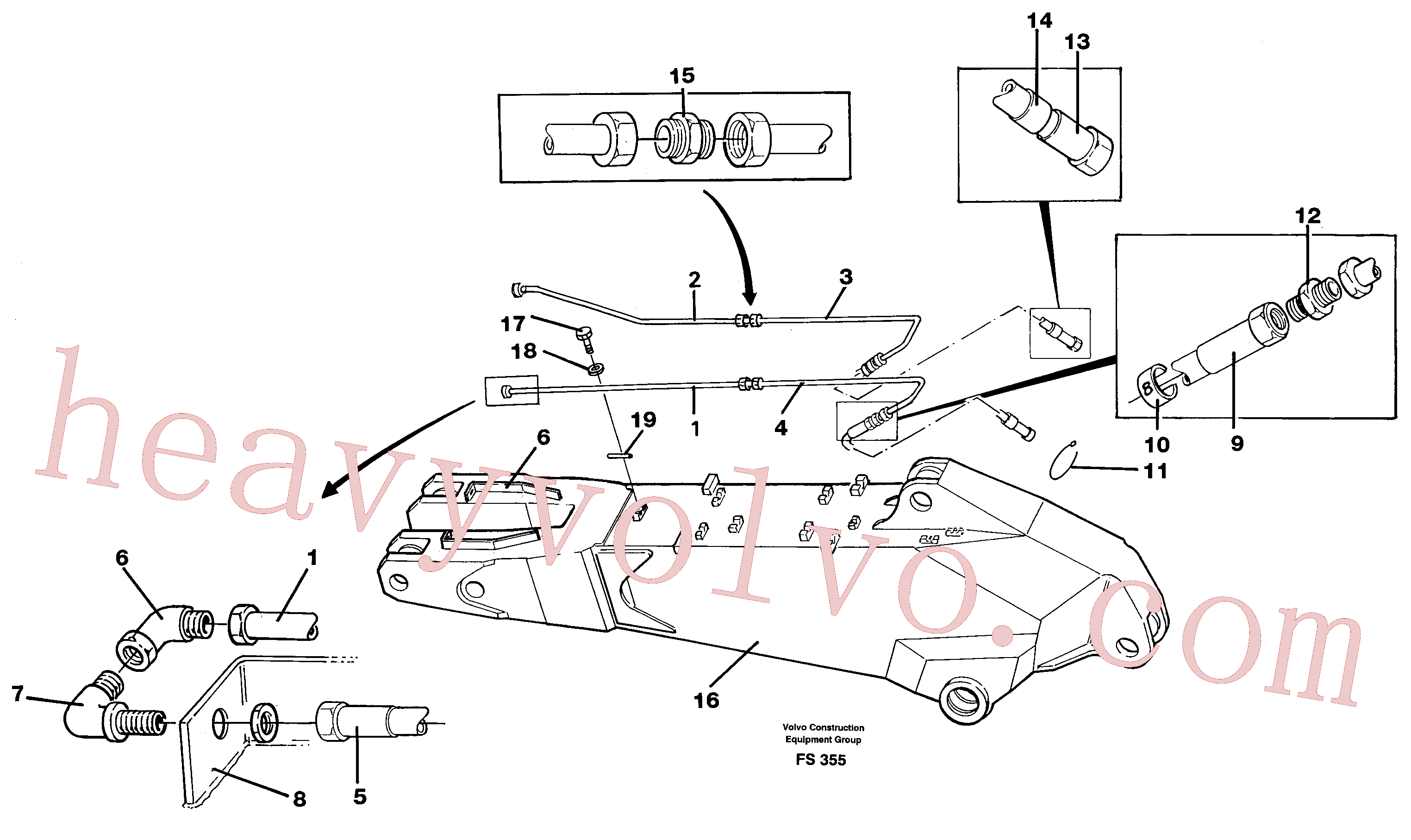 VOE14256616 for Volvo Hydr. quick fit equipm. on dipper arm, 2.50m, 3.50m(FS355 assembly)