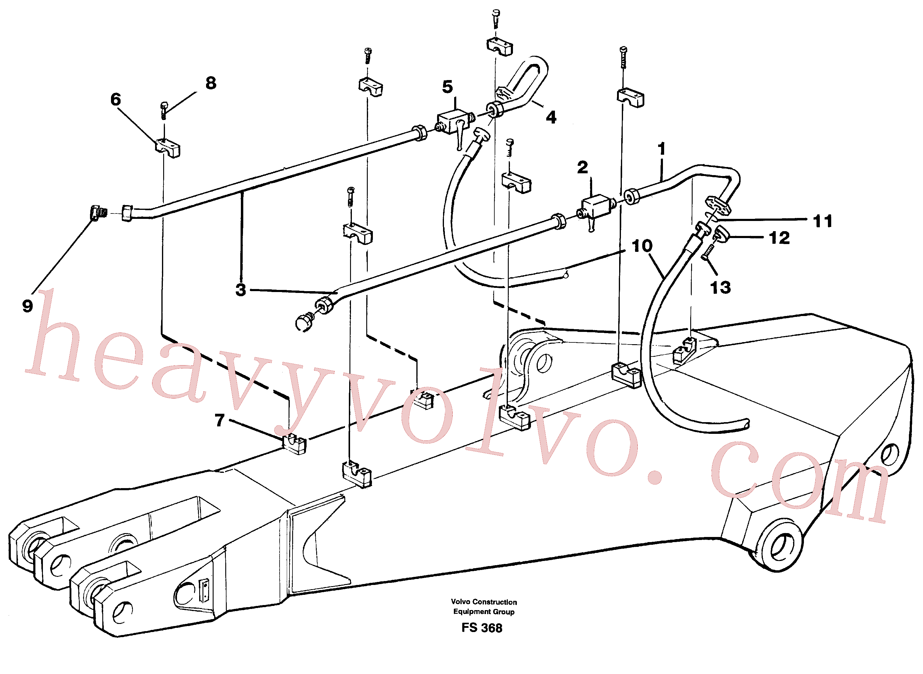 VOE14254220 for Volvo Hydraulics for hammer on dipper arm 2.50/3.50 Mincl. shut-off cocks(FS368 assembly)