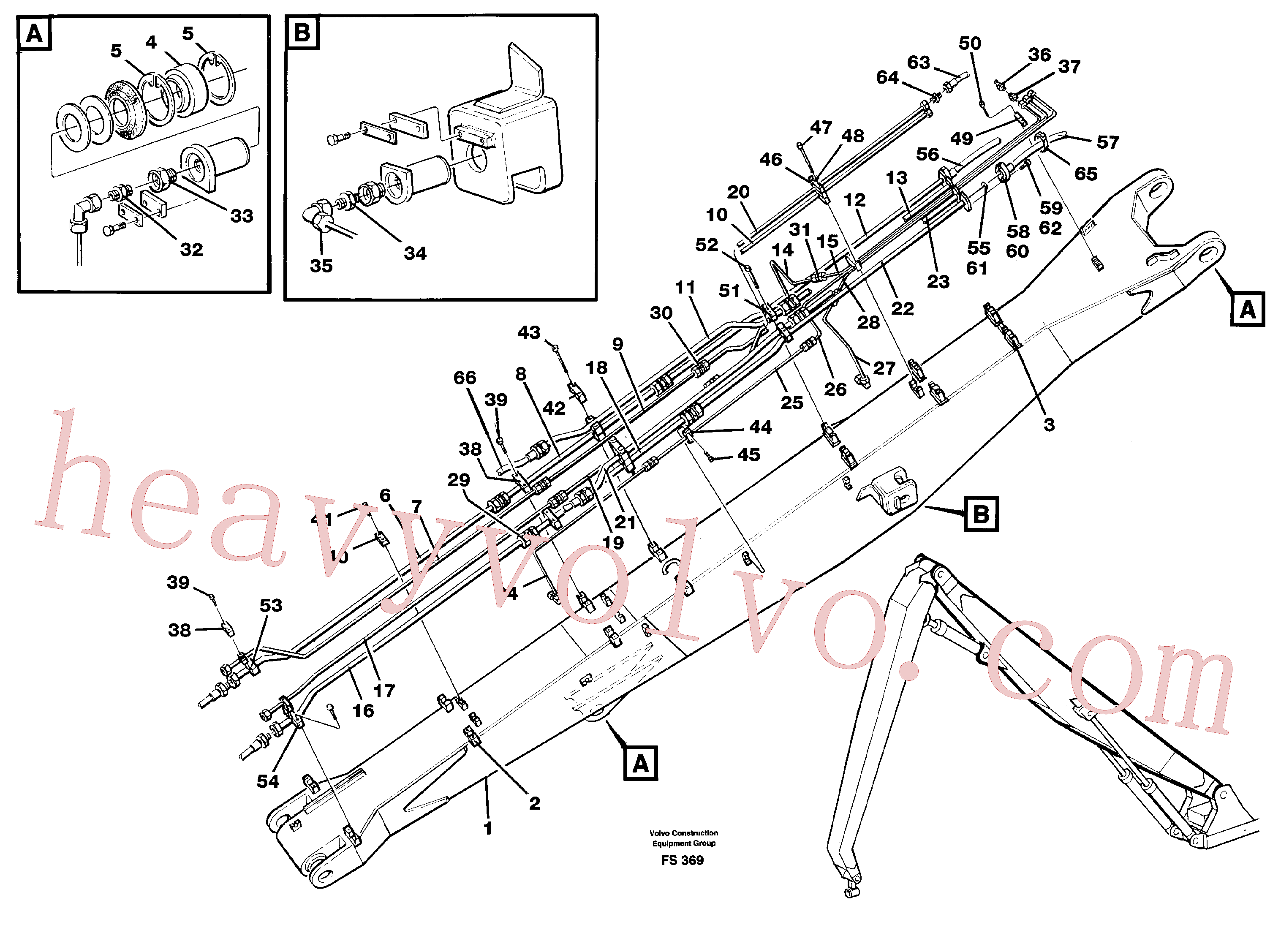 VOE14014663 for Volvo Handling equipment Boom 8.60 M Dipper arm 6.50 M(FS369 assembly)