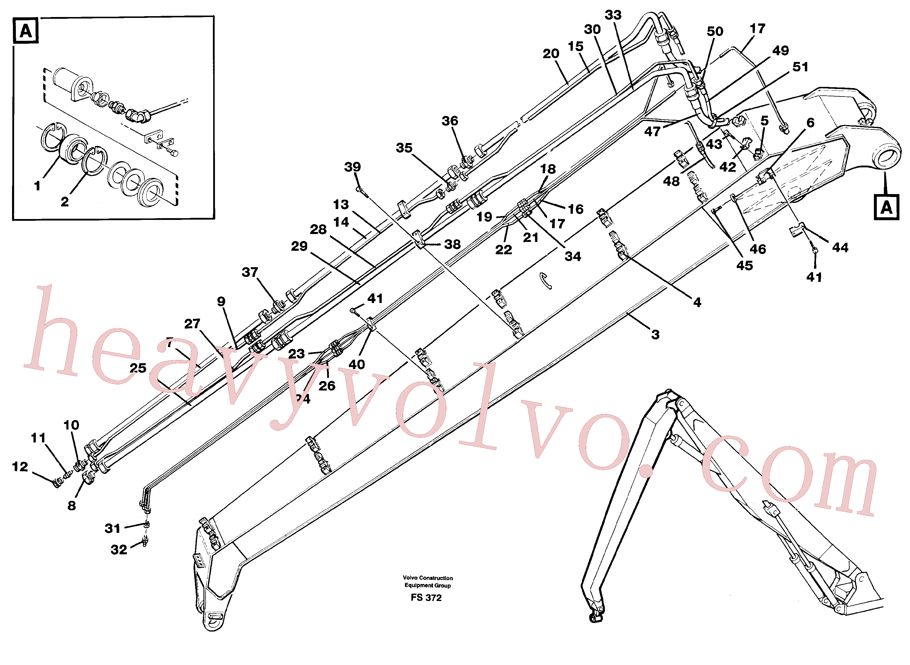 VOE14262994 for Volvo Handling equipment Boom 8.60 M Dipper arm 6.50 M(FS372 assembly)